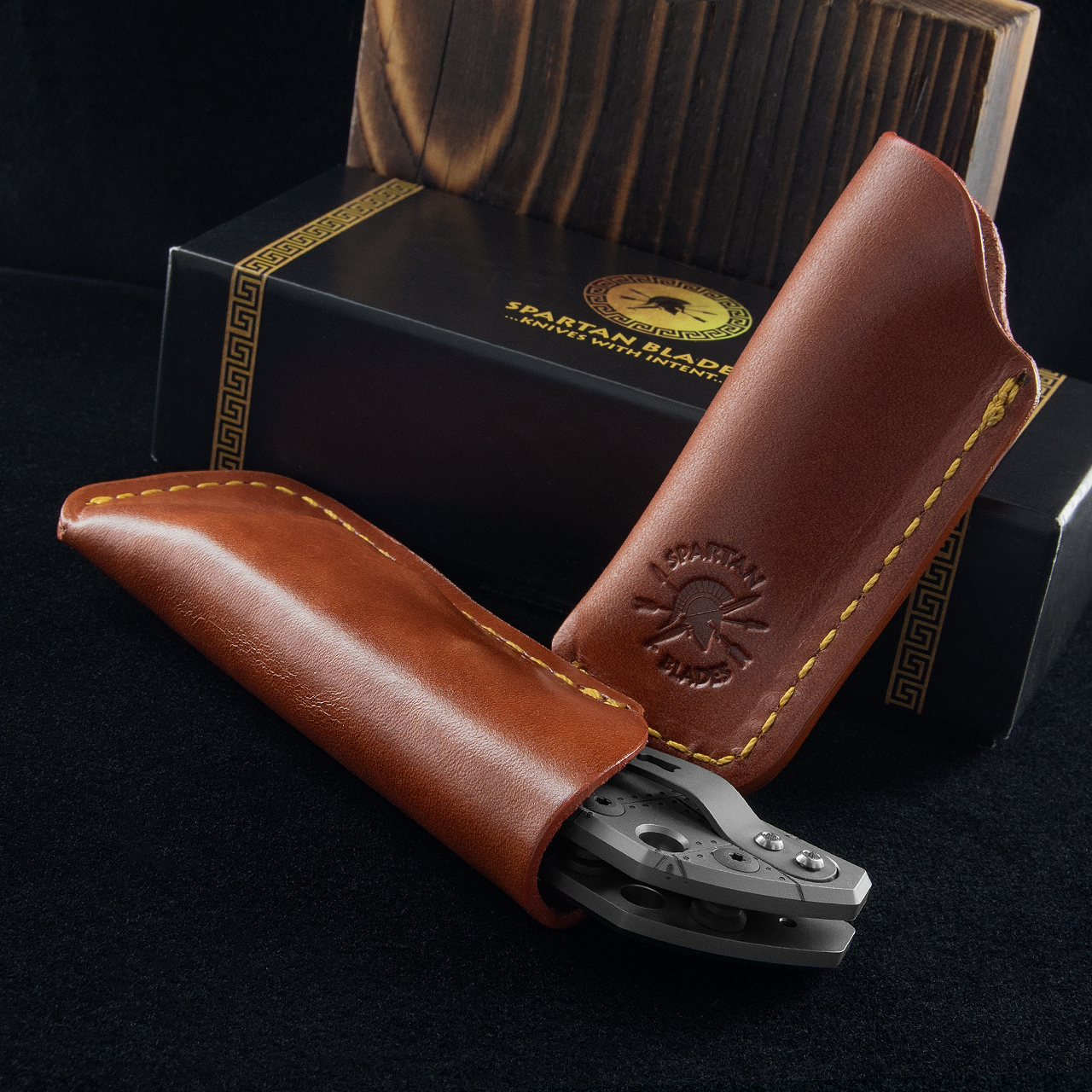 Spartan Leather Knife Slip - Large SHF Chestnut