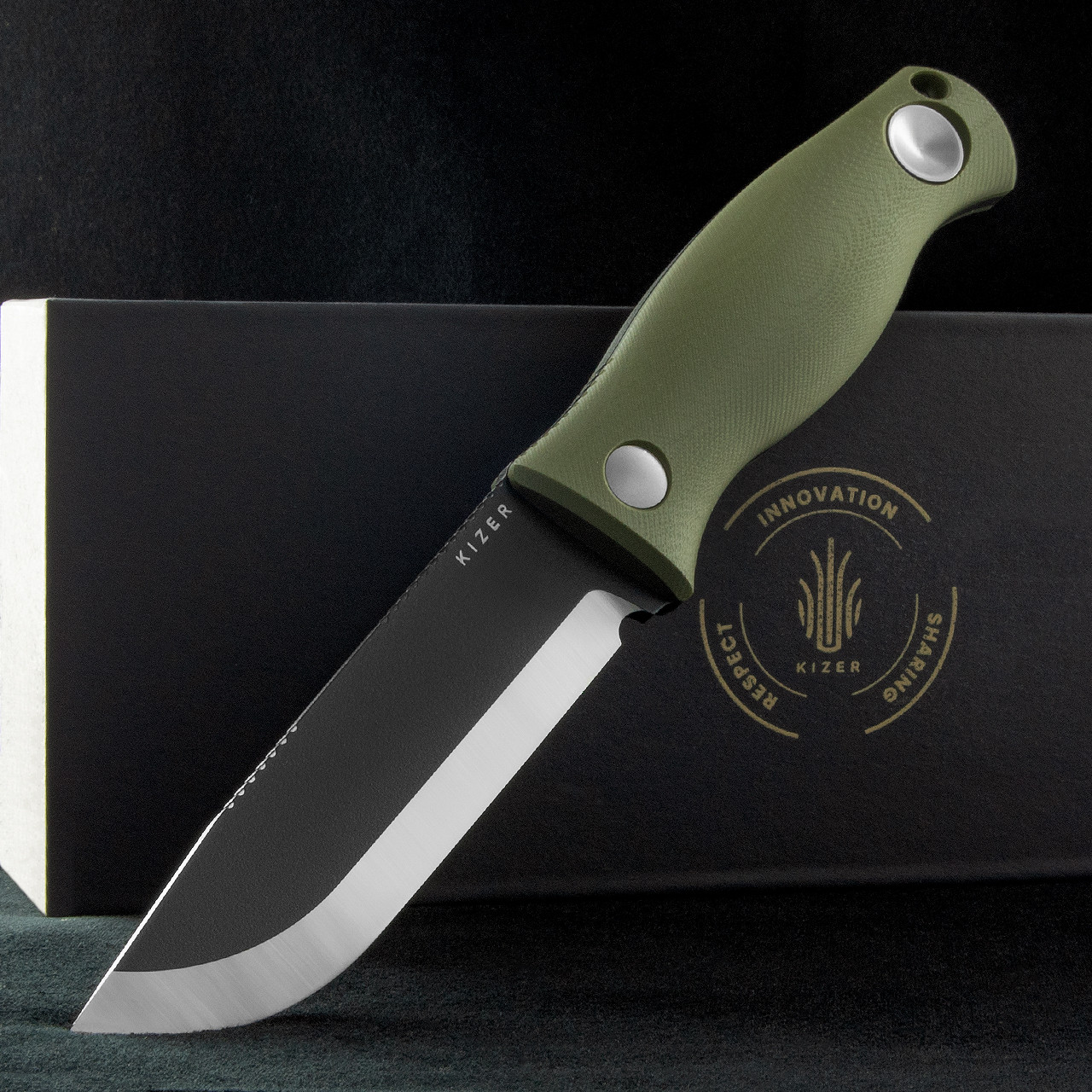 Kizer Polaris G10 OD Green Fixed Blade