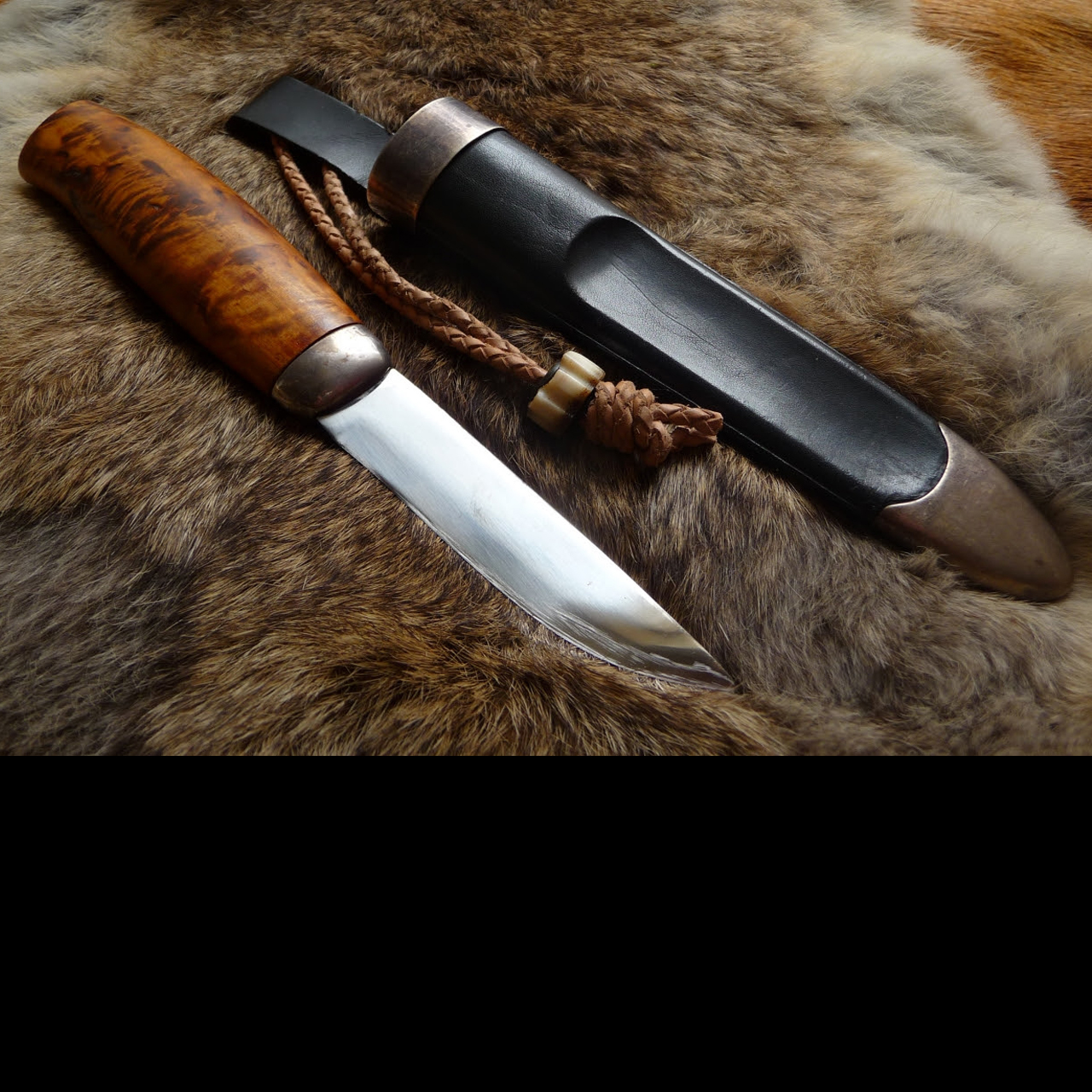 Ru Titley Deer Stag Cog Bead Leather Lanyard 14mm