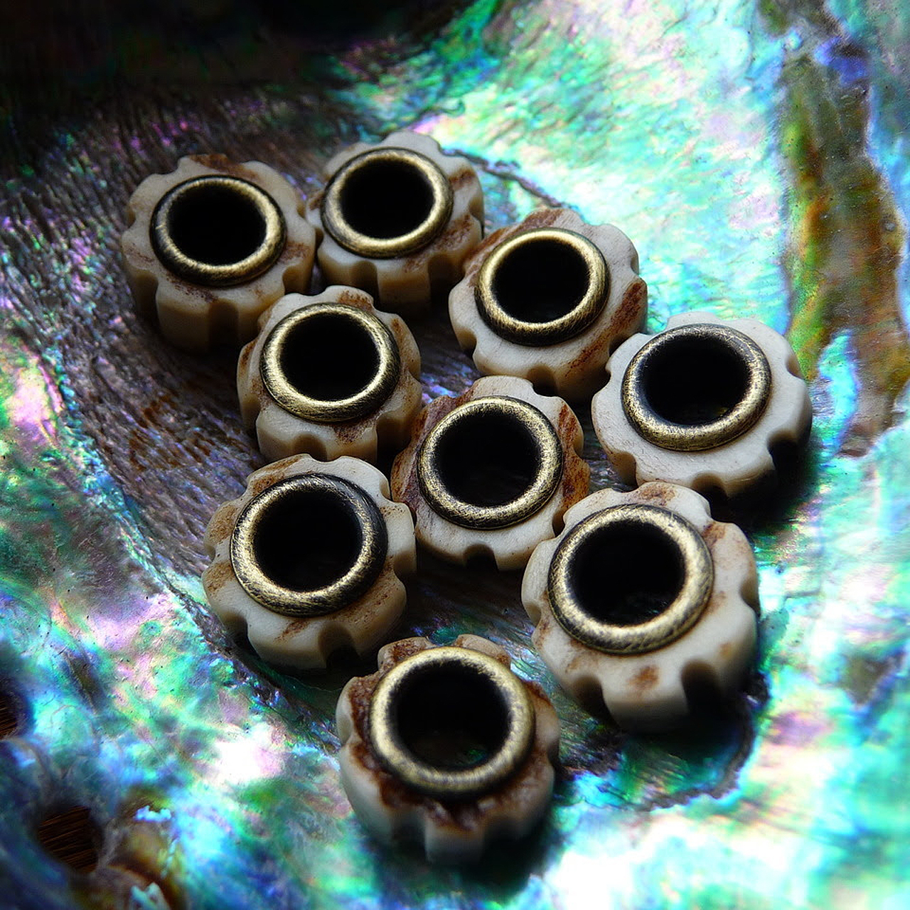 Ru Titley Deer Stag Cog Bead Leather Lanyard 14mm