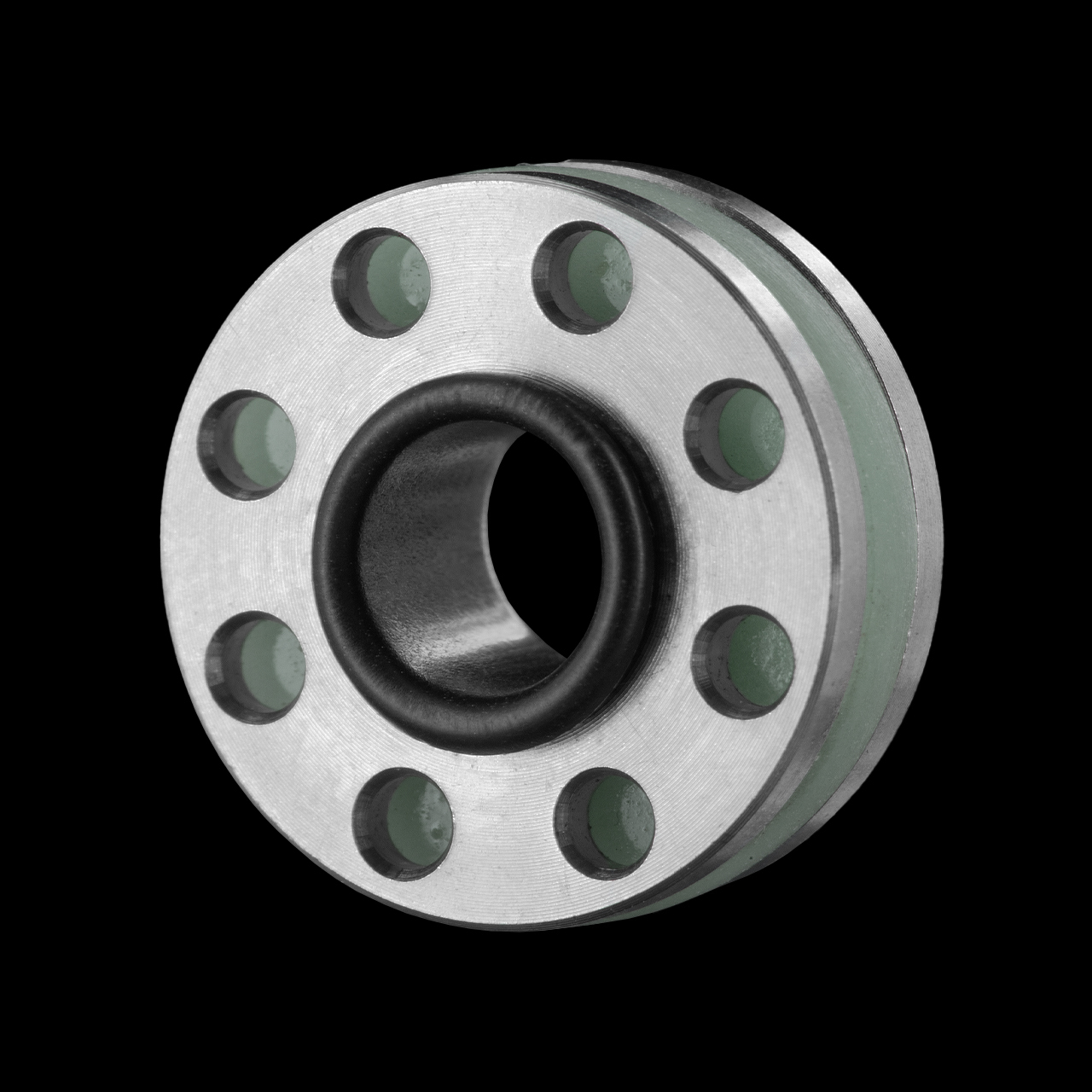 Ru Titley Titanium 8 Hole Bead Green 16mm