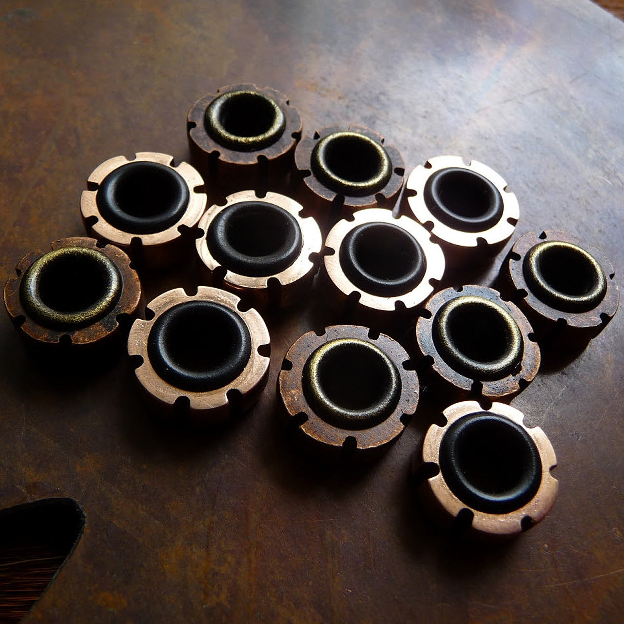 Ru Titley Bronze EDC Tornado Bead Antiqued 14mm