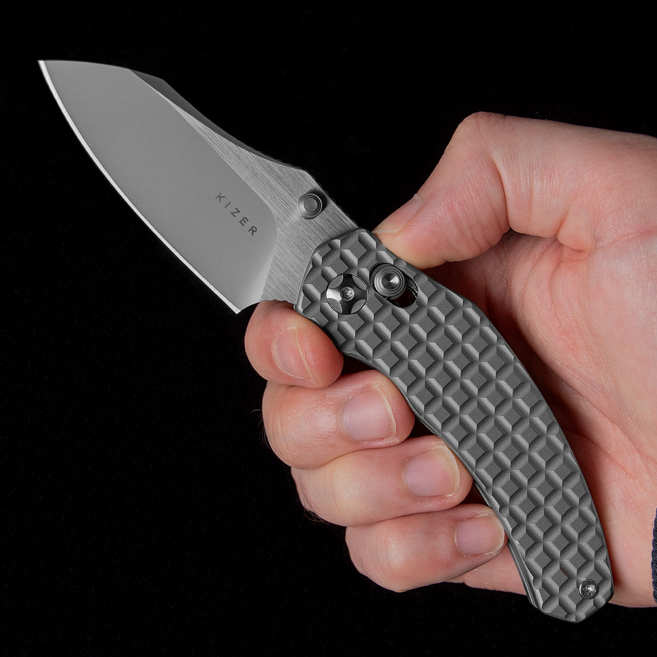 Kizer Mini Bulldog Titanium Frag Folding Knife