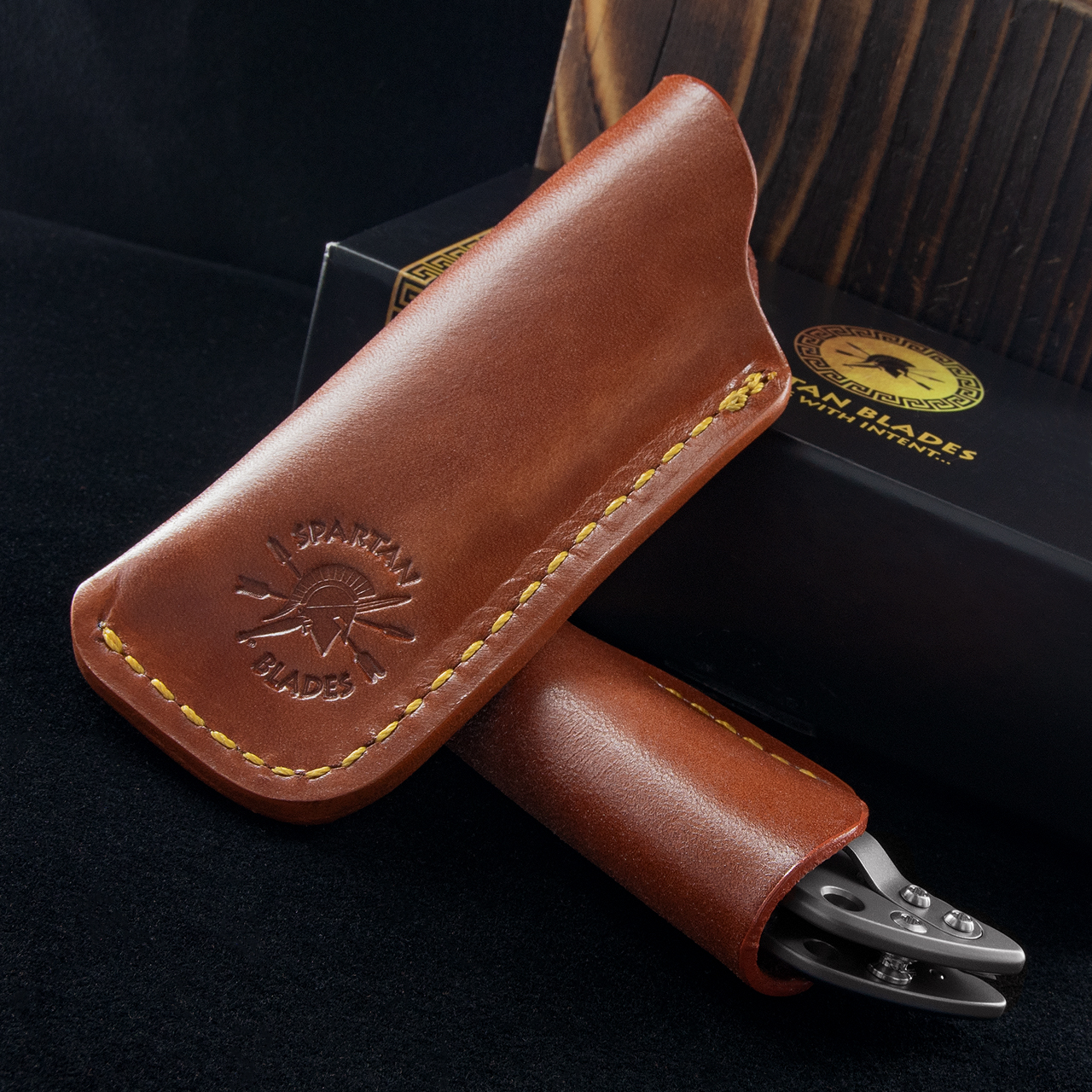 Spartan Leather Knife Slip - Small SHF 3.25 Chestnut