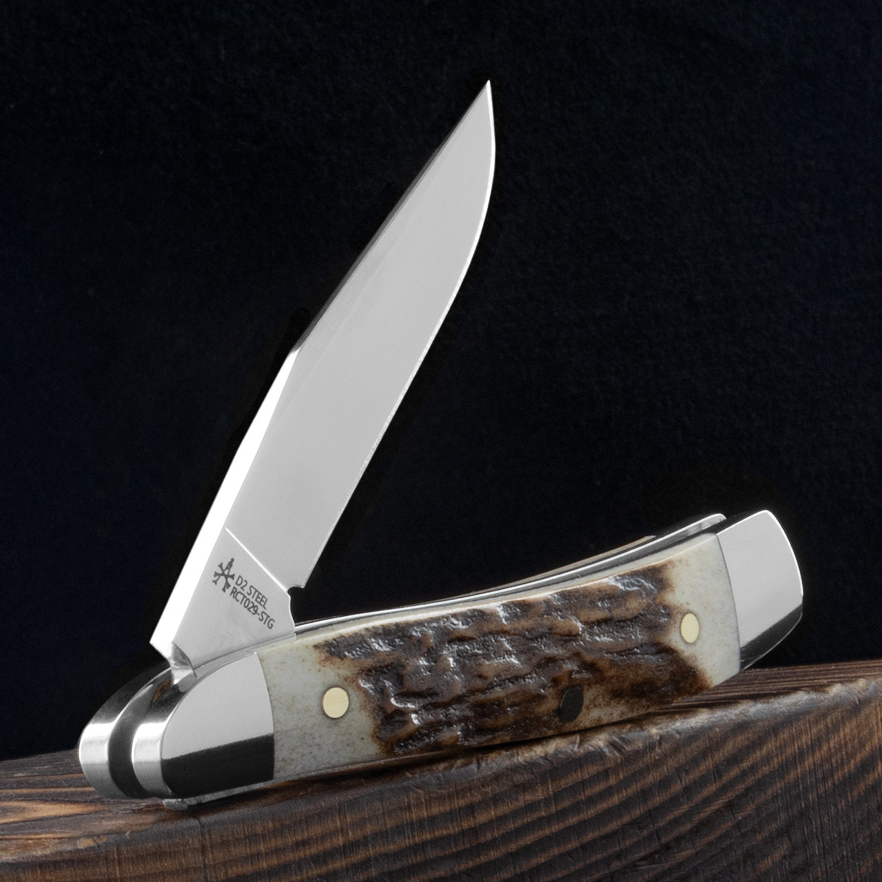 RoseCraft Piney River Peanut Stag Folding Knife