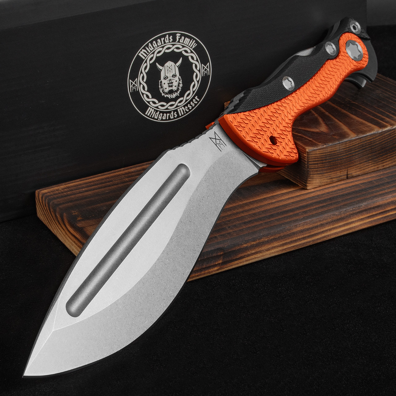 MM Folding Kukri Orange Folding Knife