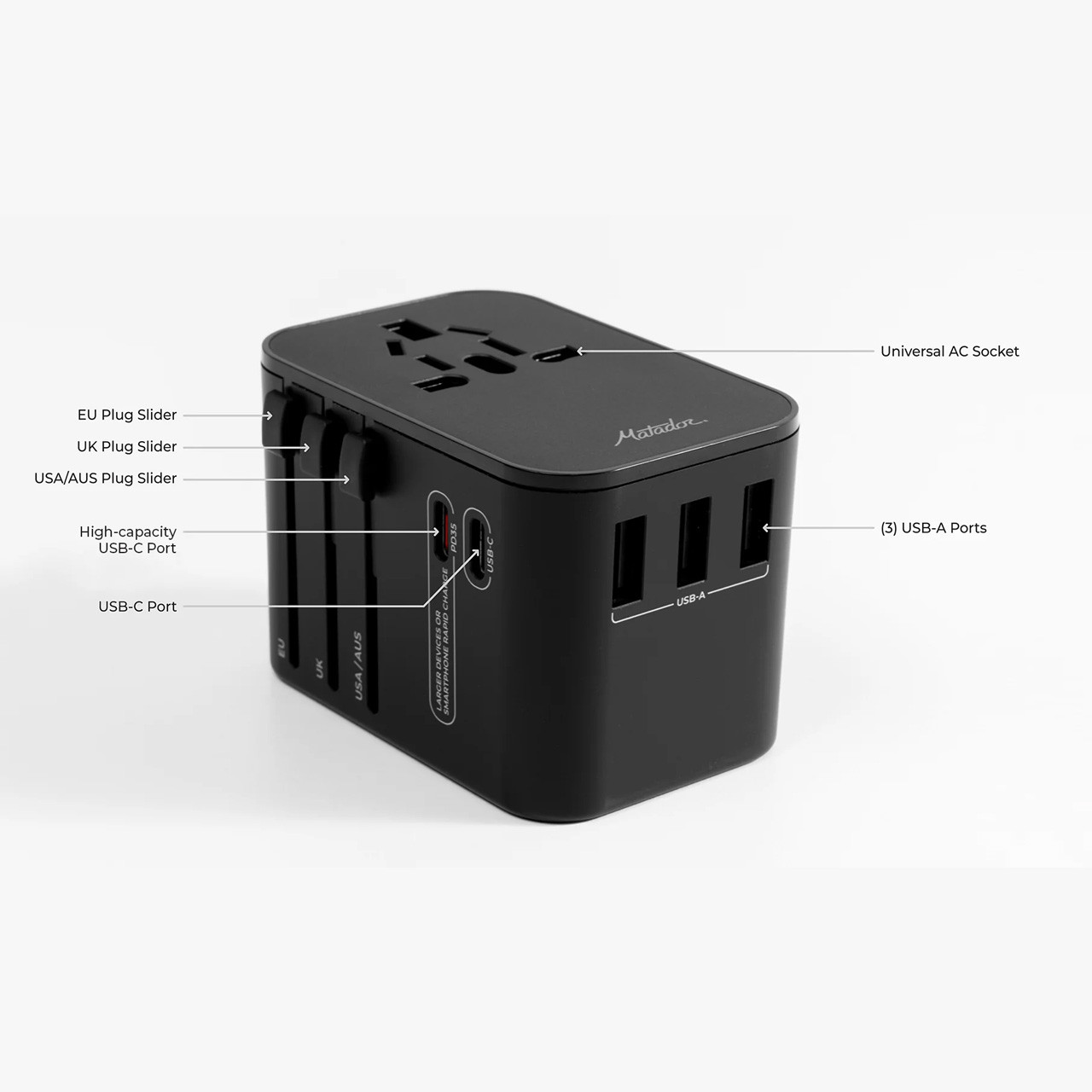 Matador Global Travel Adapter Black