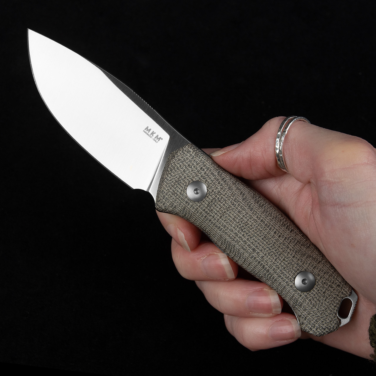 MKM Small LOV Green Micarta Fixed Blade