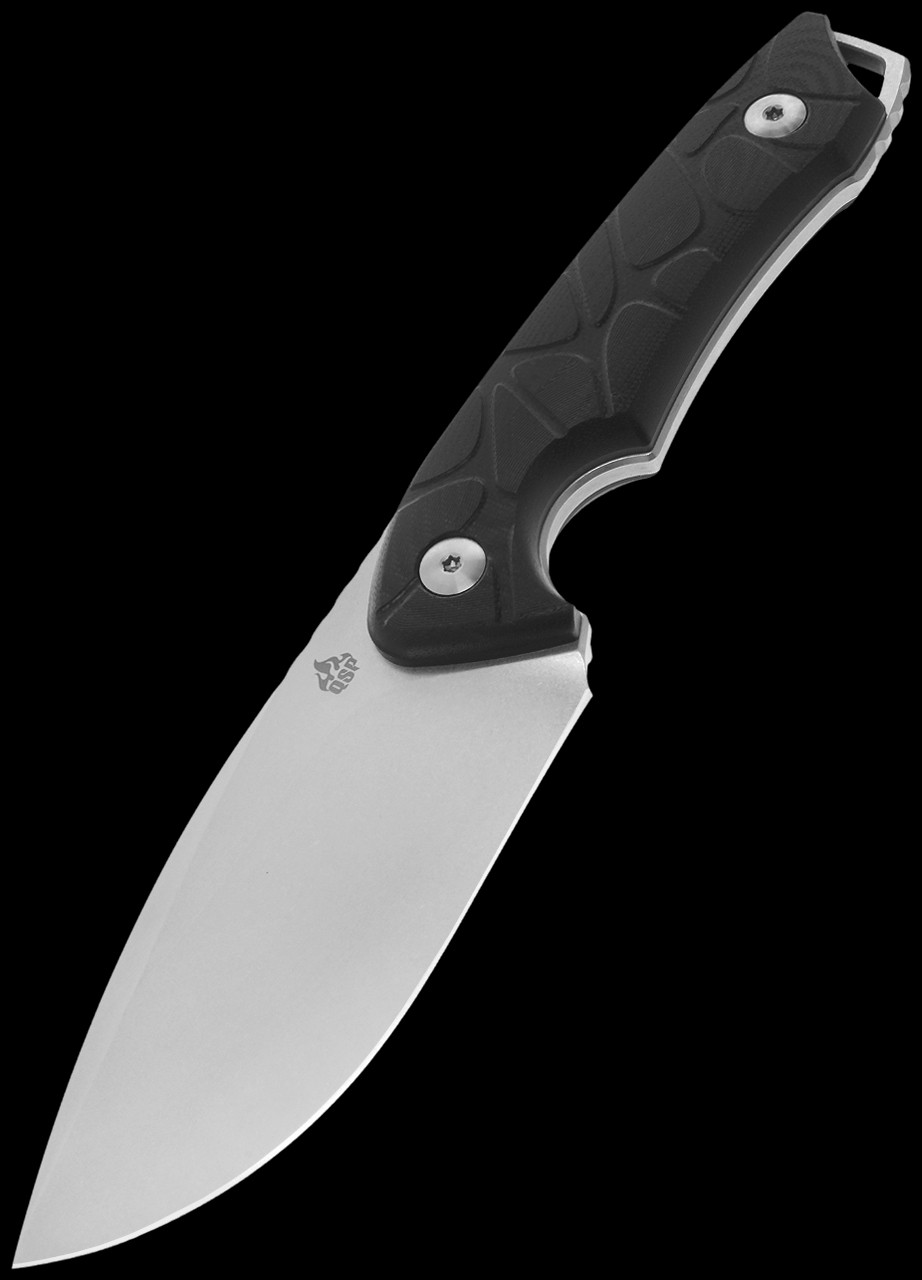 QSP Tiny Tot Black G10 Stonewashed Fixed Blade