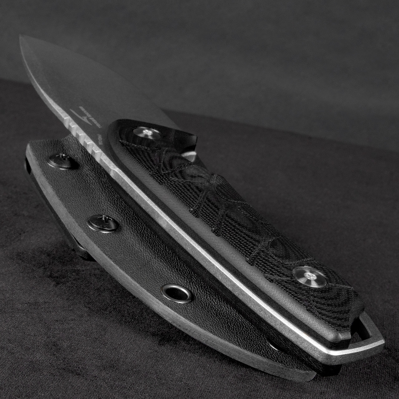 QSP Tiny Tot Black G10 Stonewashed Fixed Blade