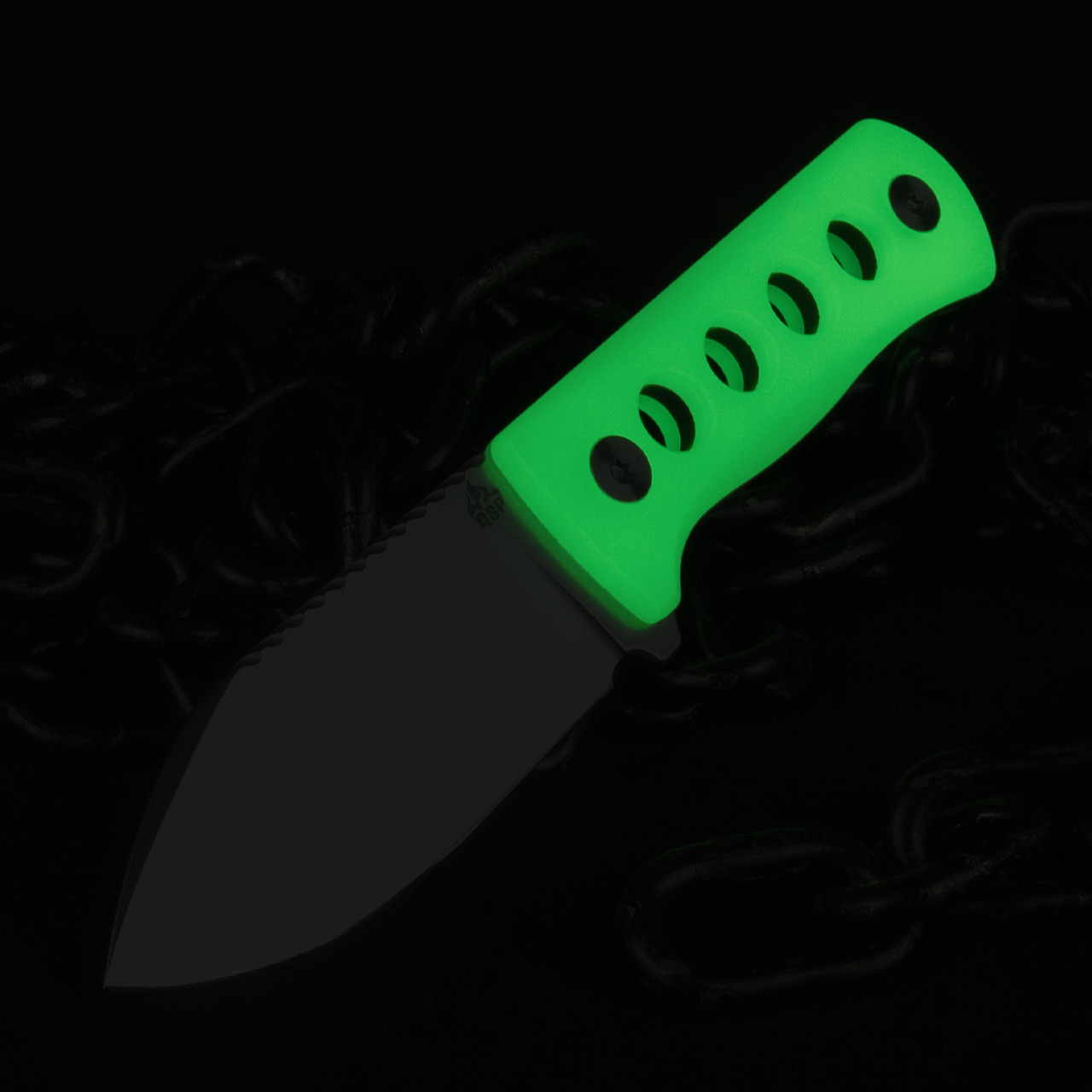 QSP Canary Glow-in-the-dark Resin Stonewashed Fixed Blade