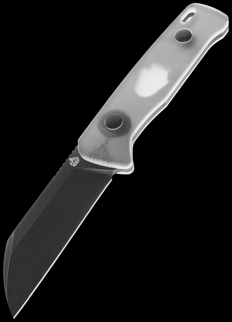 QSP Baby Penguin Black Acrylic Blackwashed Fixed Blade