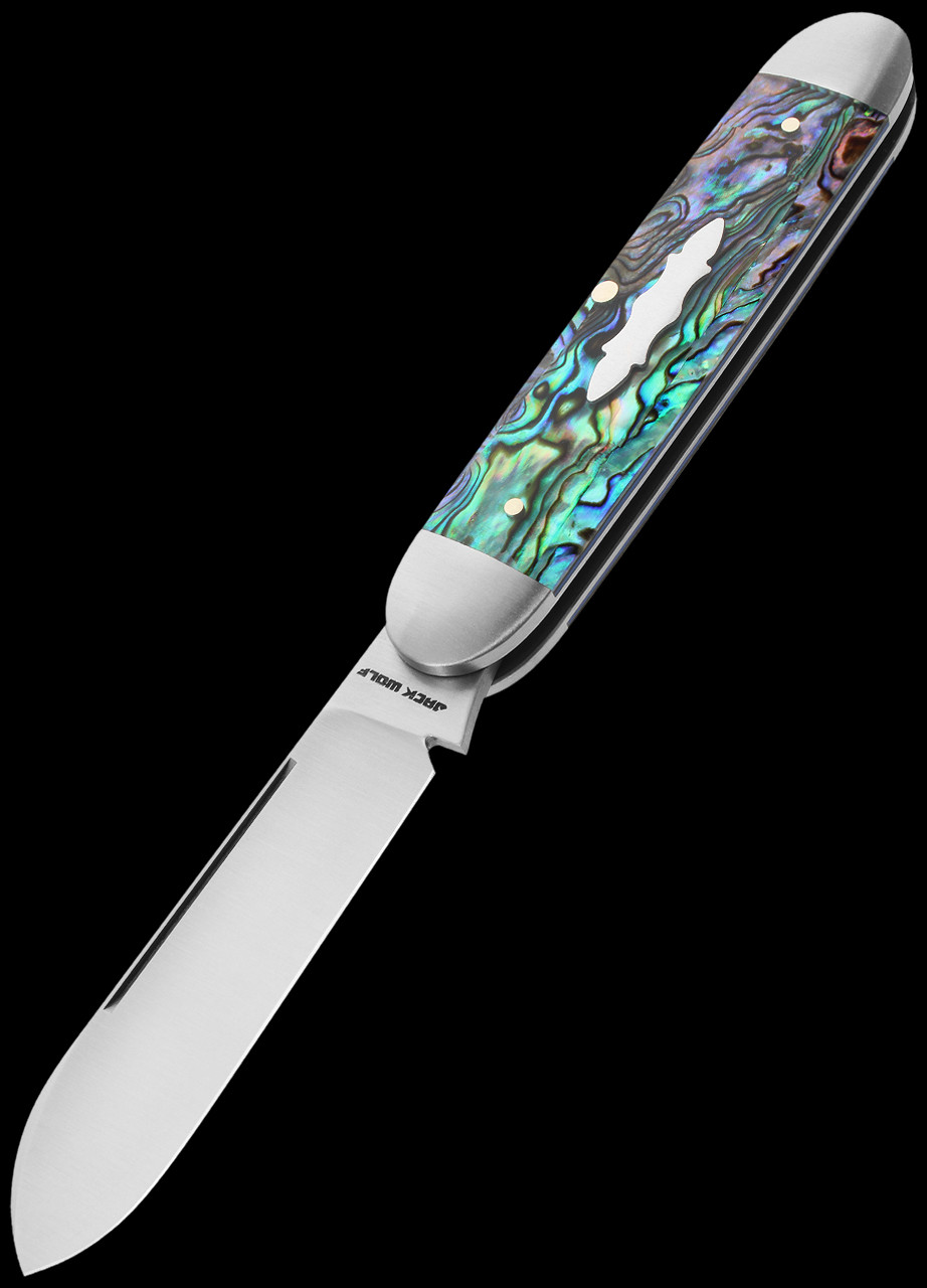 Jack Wolf Knives Equal End Abalone Folding Knife