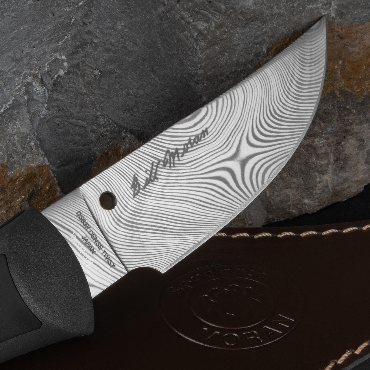 Spyderco Moran Upswept Damasteel Folding Knife