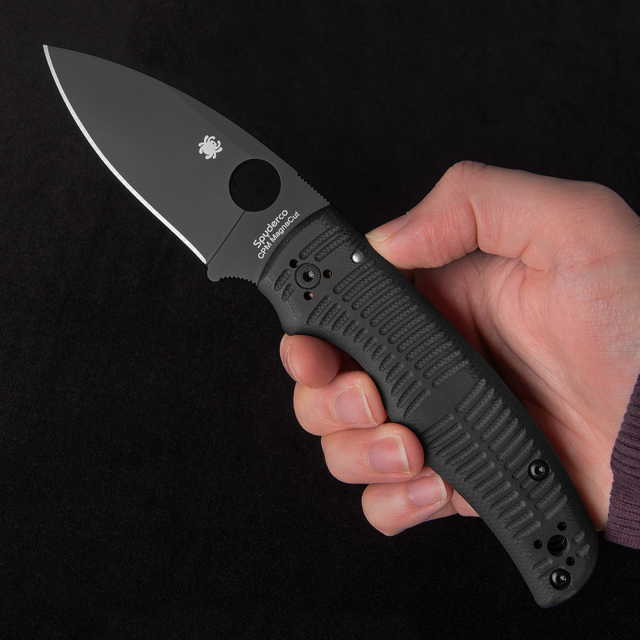 Spyderco Shaman Salt Blk G10 Black Folding Knife