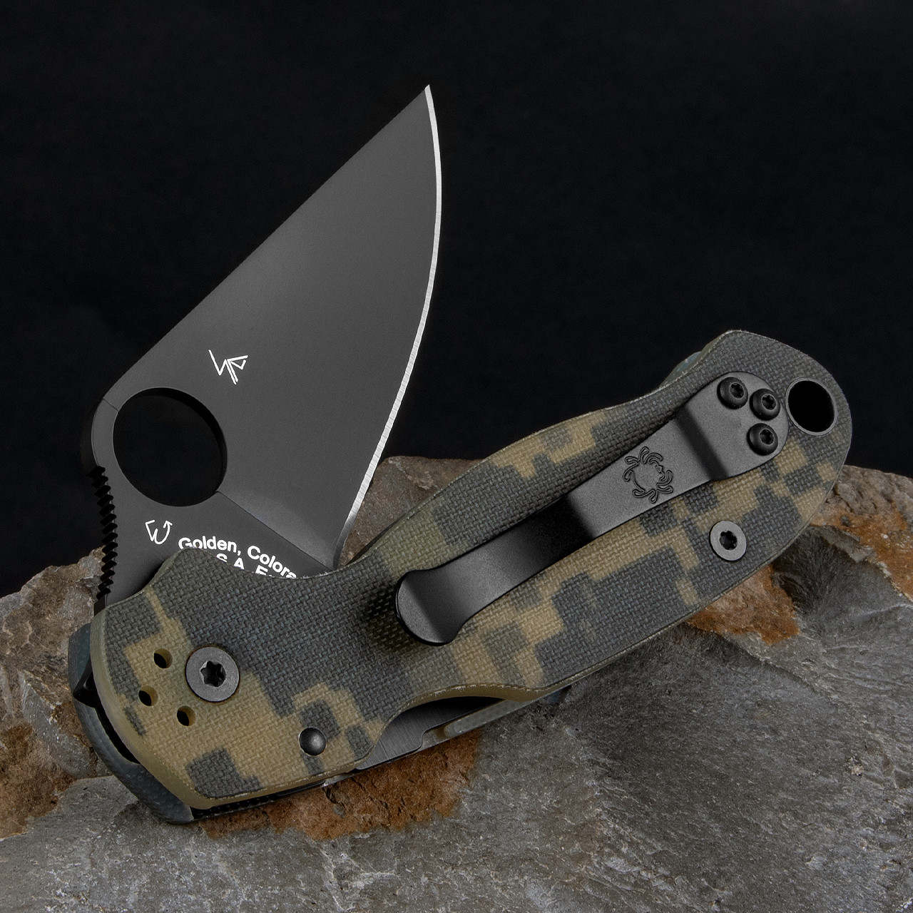 Spyderco Para 3 Camo G10 Black Folding Knife