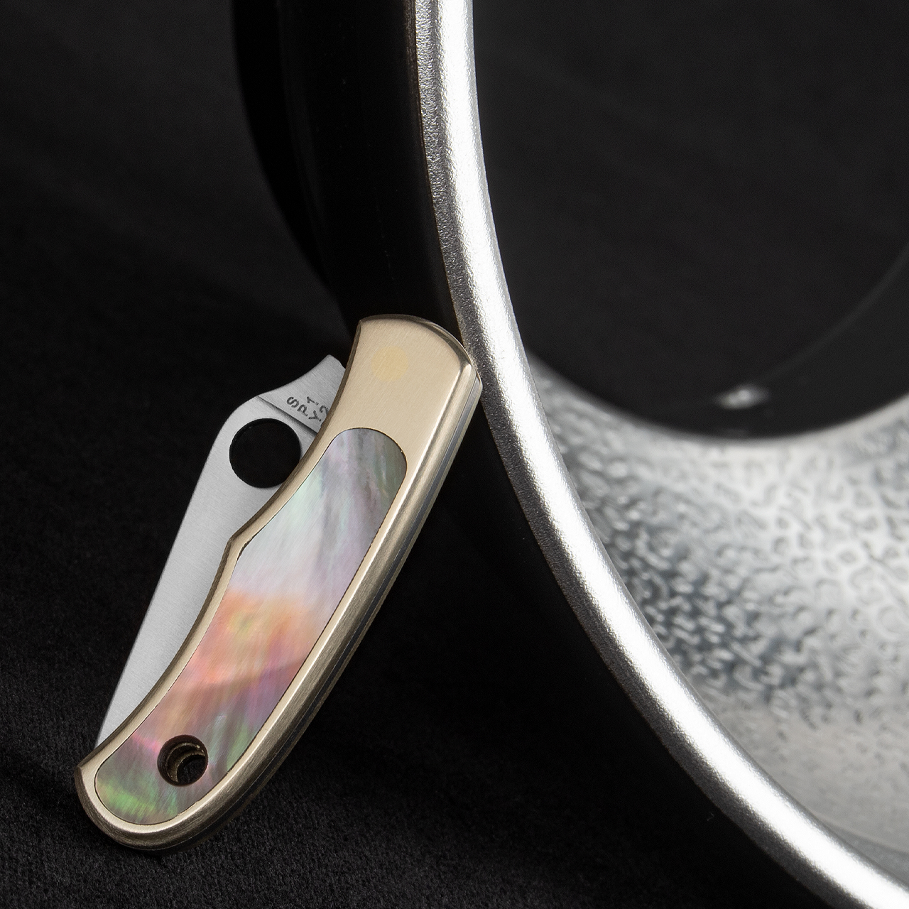 Spyderco Bug Nickel Silver Abalone Folding Knife