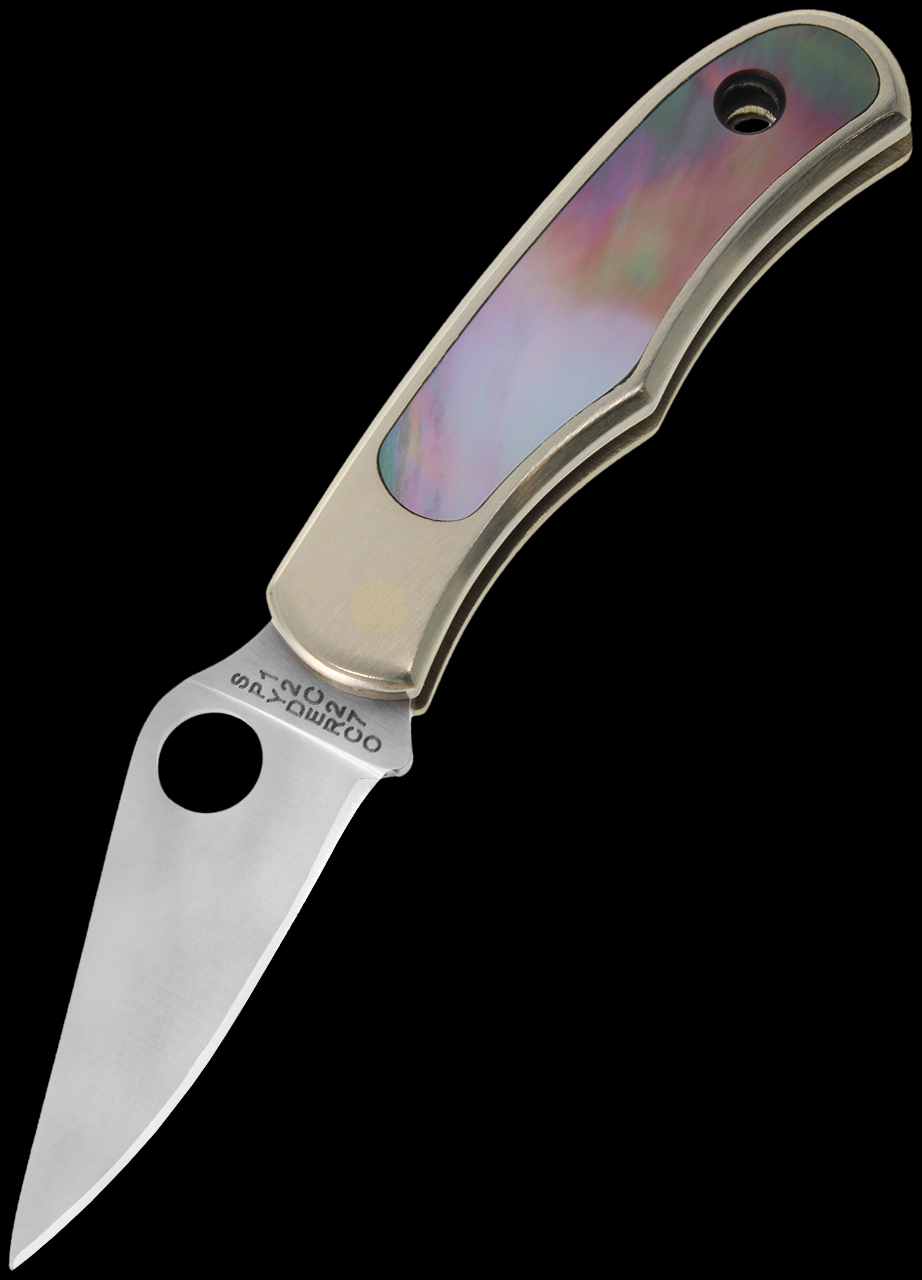 Spyderco Bug Nickel Silver Abalone Folding Knife