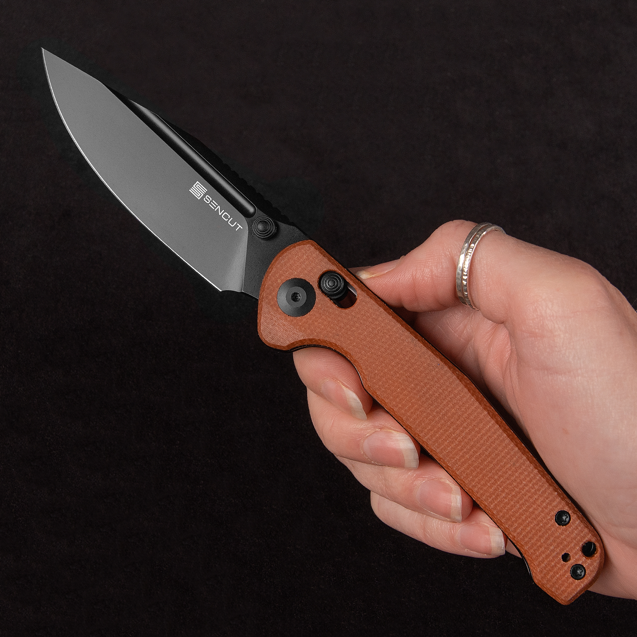 Sencut Glenspar Micarta Black Folding Knife