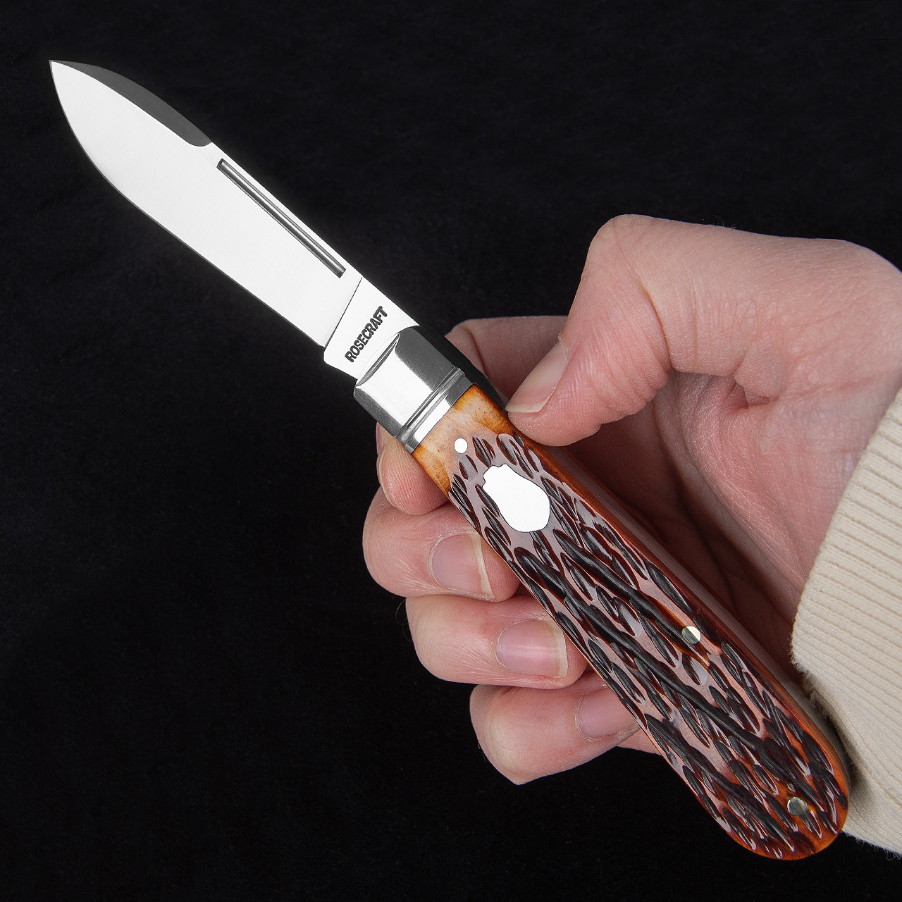 RoseCraft Nolichucky Jack Dapper Jigged Bone Folding Knife