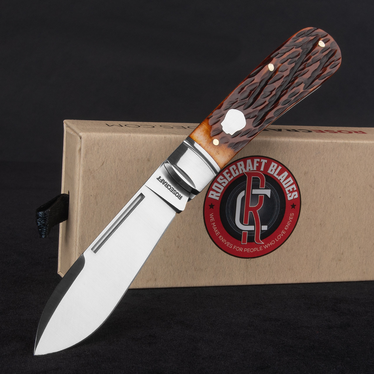 RoseCraft Nolichucky Jack Dapper Jigged Bone Folding Knife