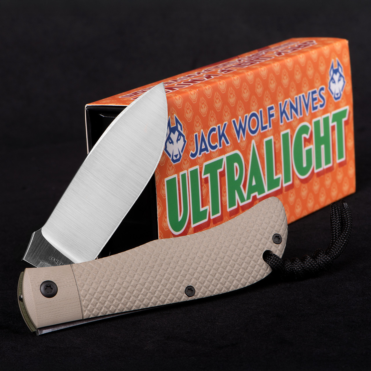 Jack Wolf Knives Timber Jack FDE G10 Cross Hatch Folding Knife