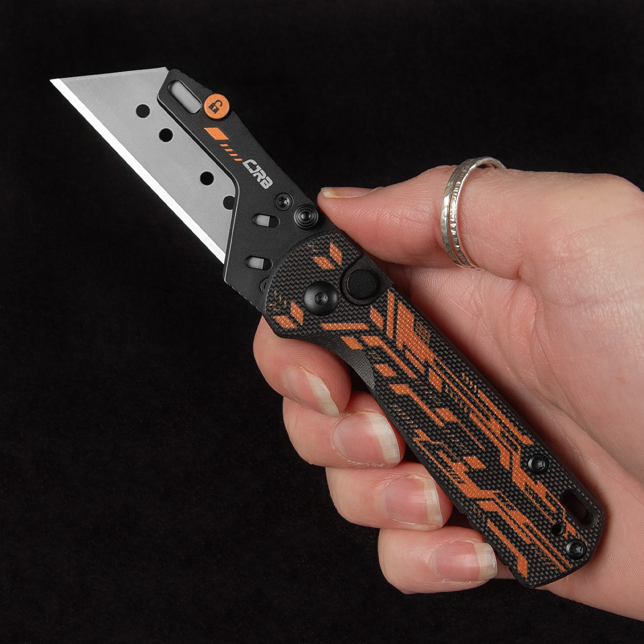 CJRB Boxer Black Mechanical Folding Knife