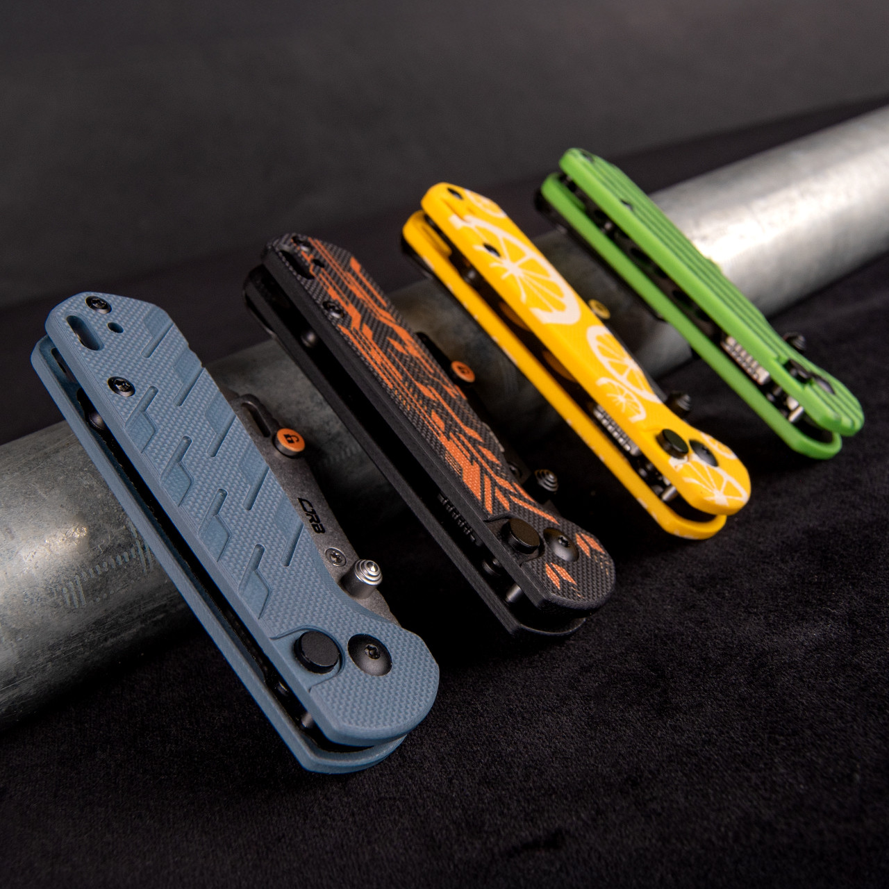 CJRB Boxer Blue Ripple Folding Knife