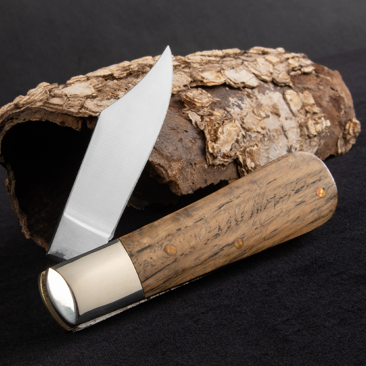Arthur Wright Barlow Whisky Barrel Oak Clip Point Folding Knife