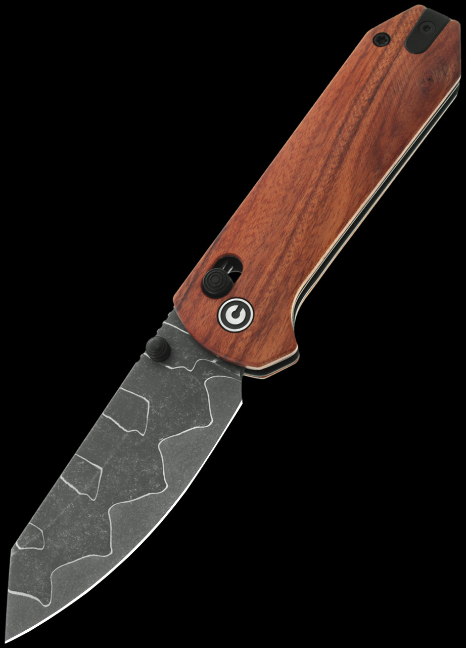 Civivi Yonder Damast Guibourtia Wood Folding Knife