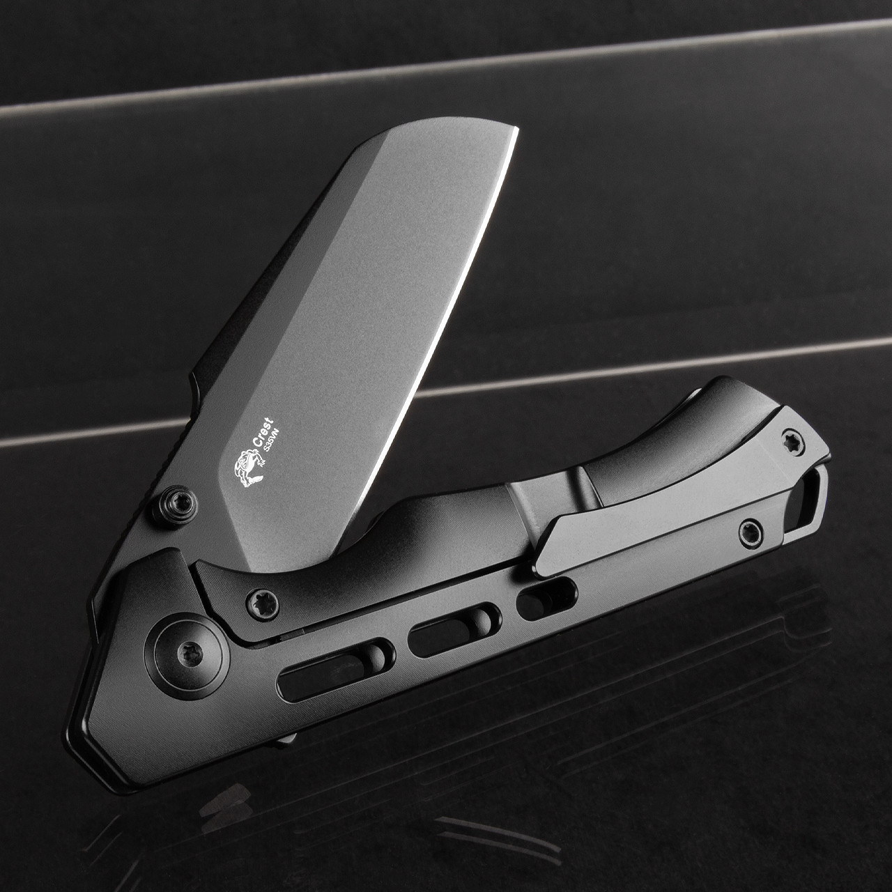 Kizer Crest Black Titanium PVD Folding Knife