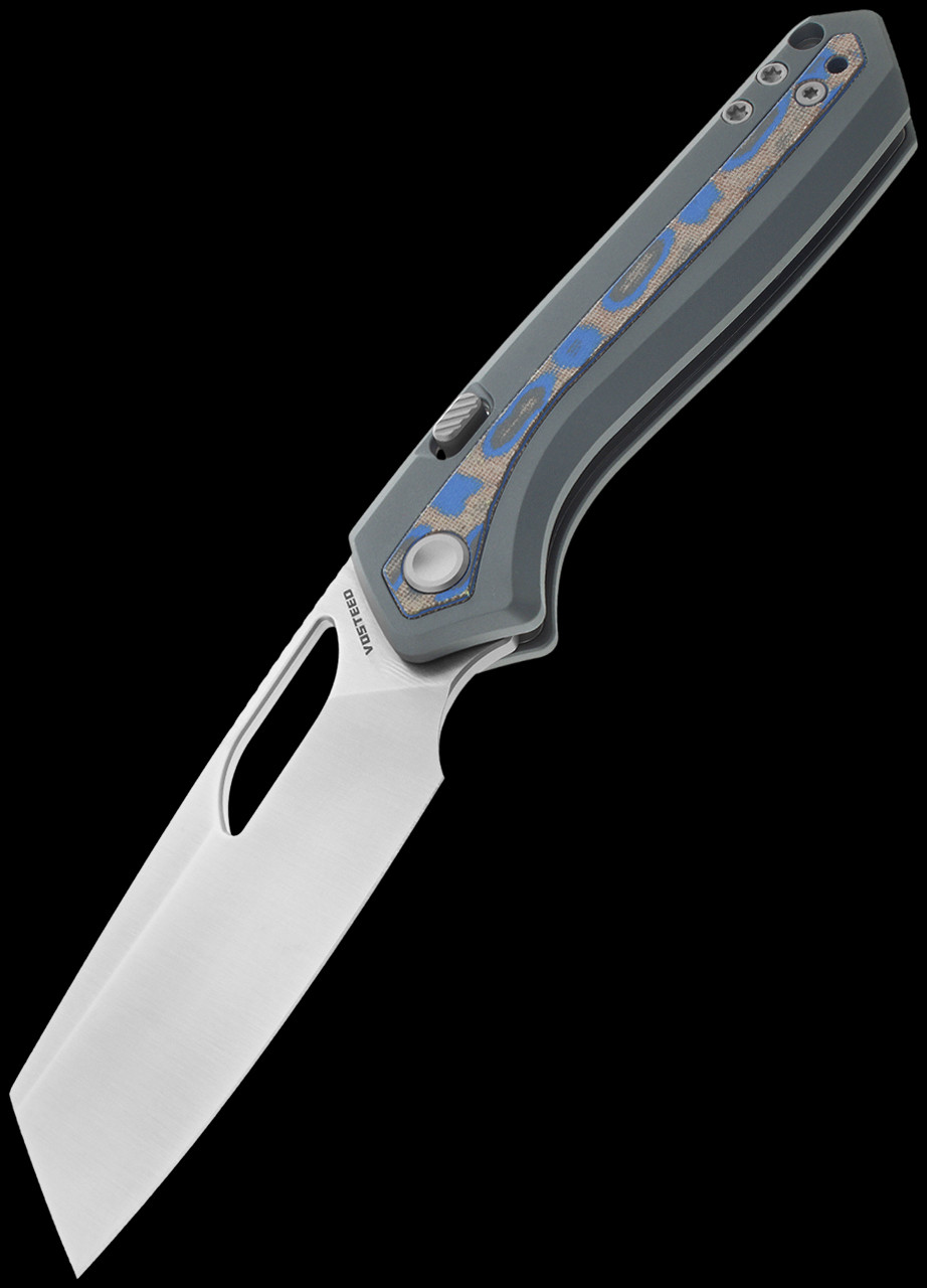 Vosteed Kroc Top Aluminium & Ocean Micarta Folding Knife