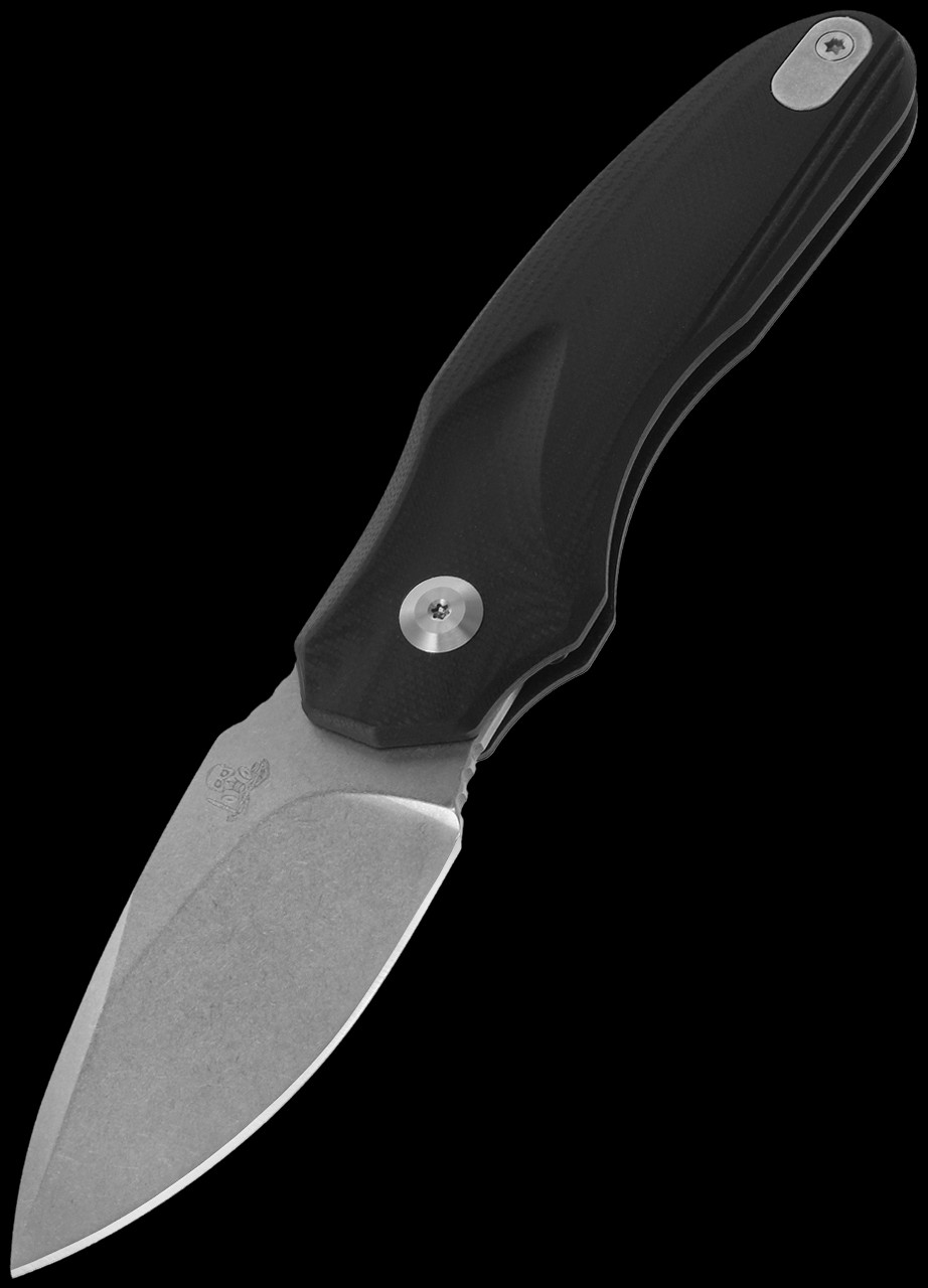 Twisted Assisted Fortis Drop Point Stonewashed Folding Knife Black