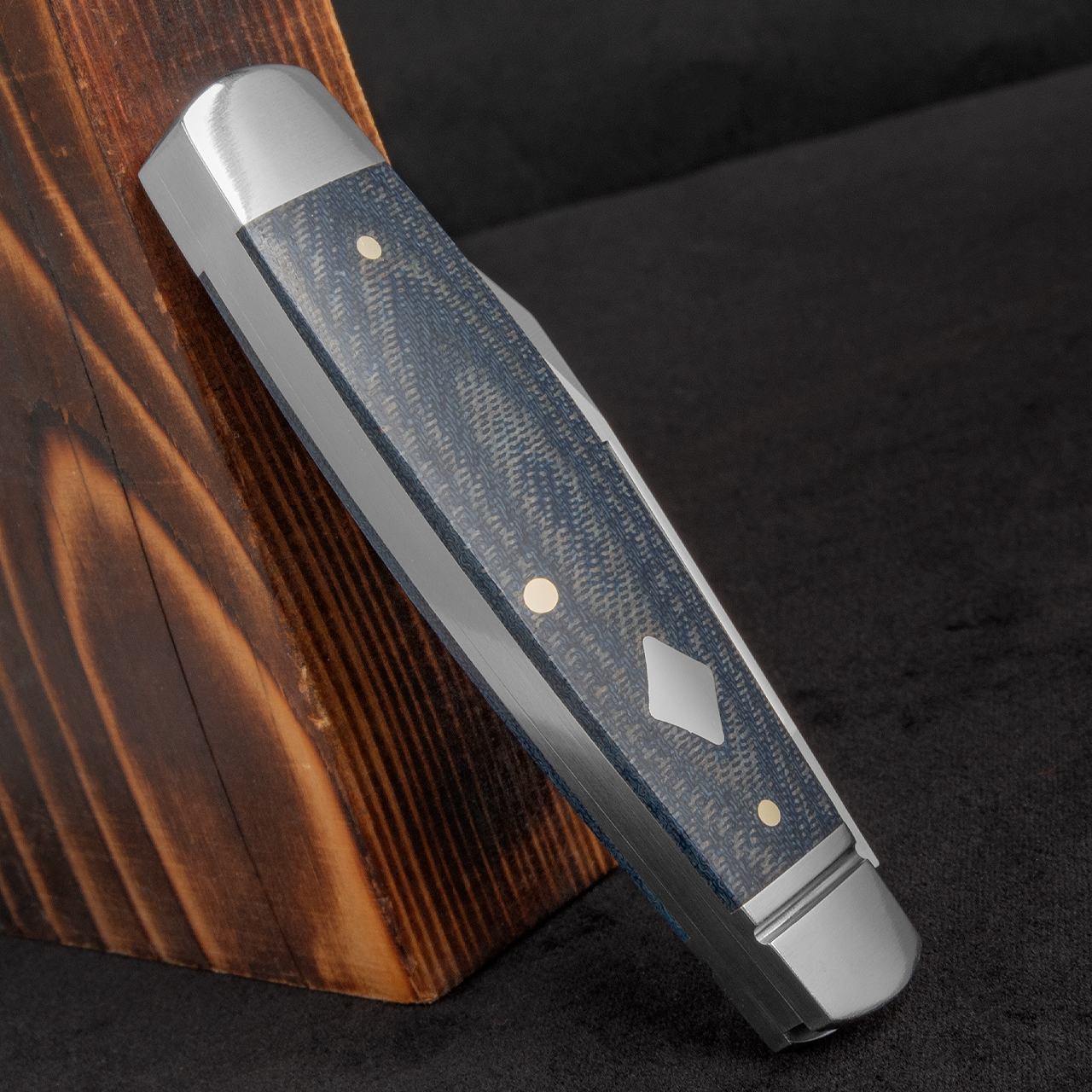 RoseCraft Barren Fork Jack Blue Denim Micarta Folding Knife