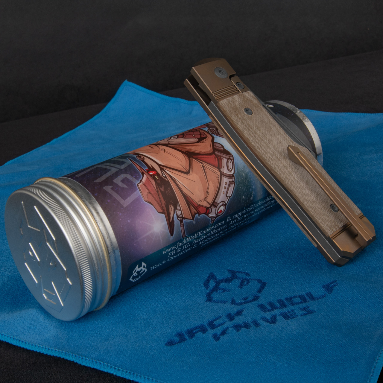 Jack Wolf Gunslinger Jack GRN Micarta Folding Knife