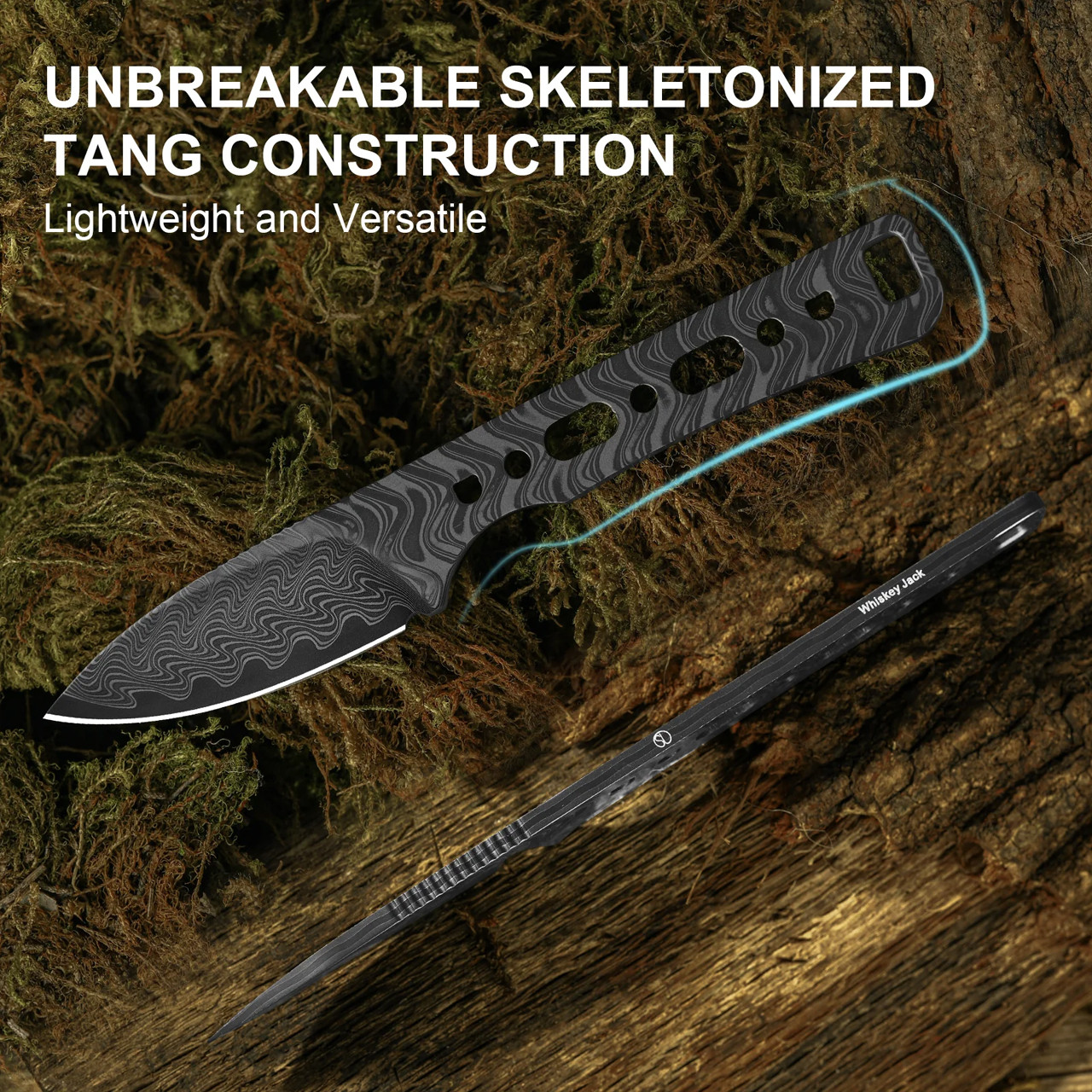 Kizer Whiskey Jack G10 & Mkuruti Wood Damascus Folding Knife