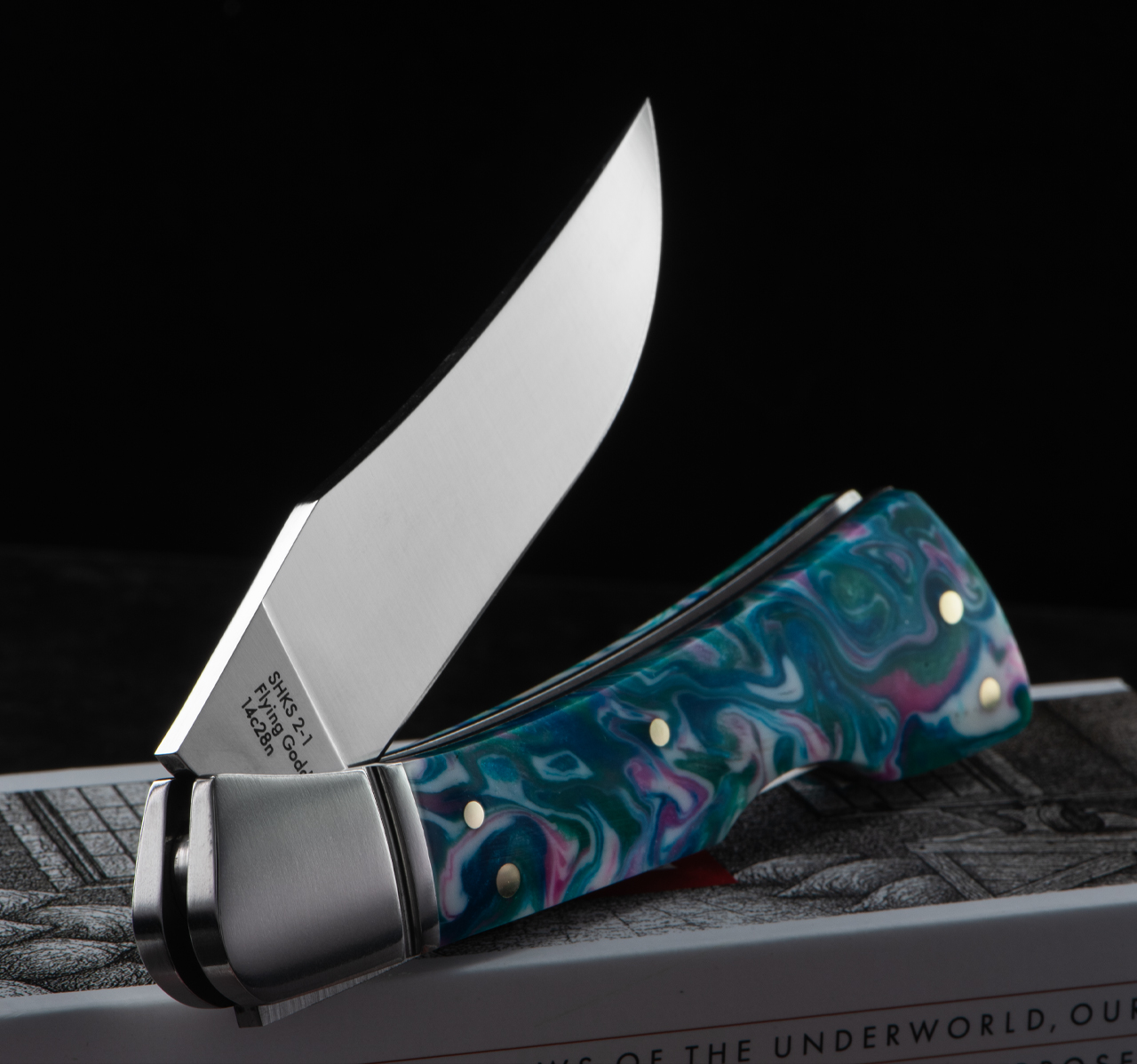 Sugar House Knife Syndicate Flying Goddess Cotton Candy Folding Knife
