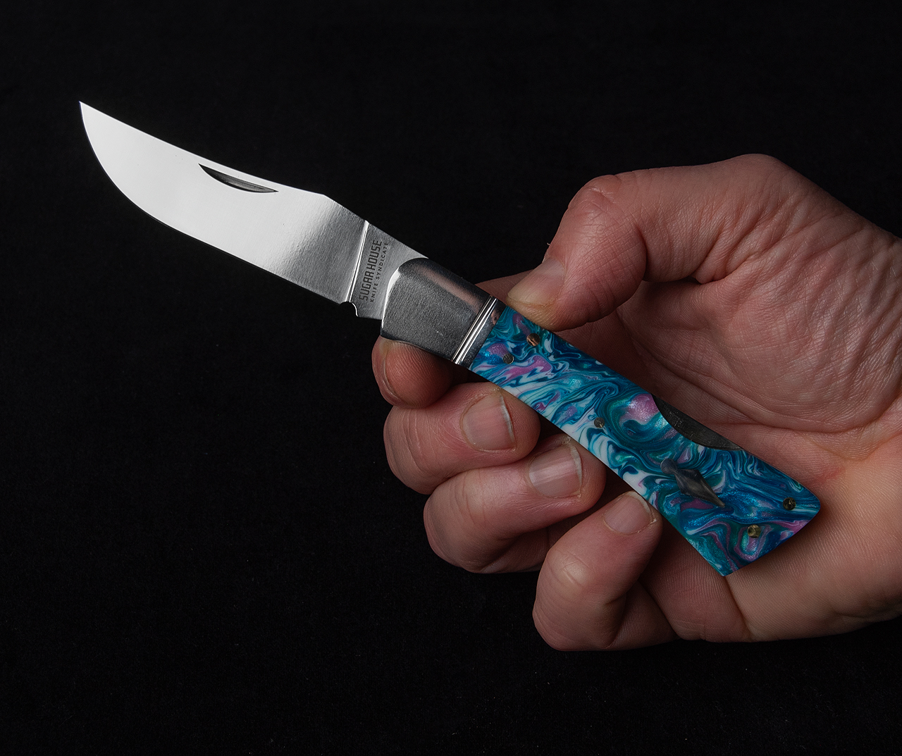 Sugar House Knife Syndicate Flying Goddess Cotton Candy Folding Knife