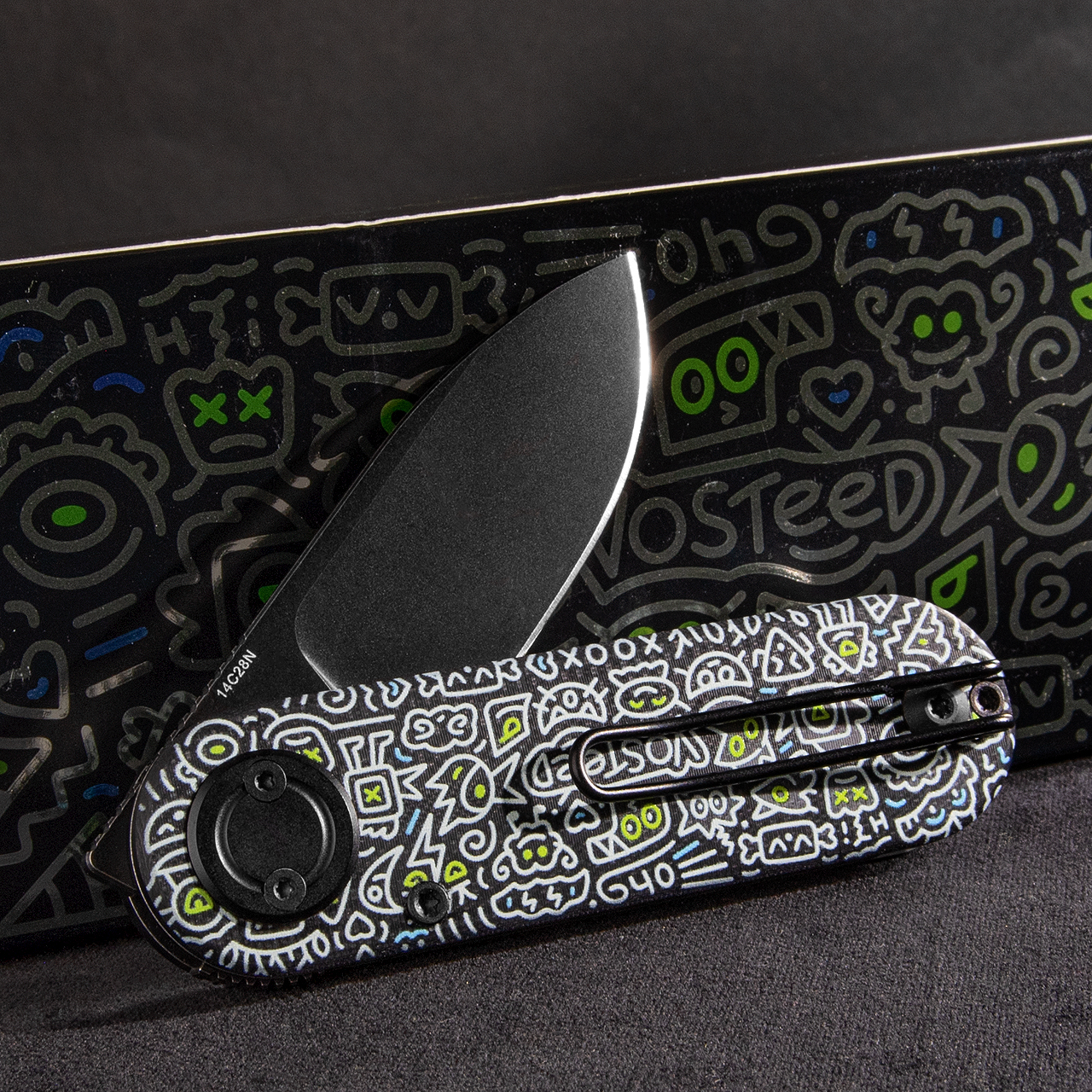 Vosteed Corgi V Vanchor Doodle Black Folding Knife