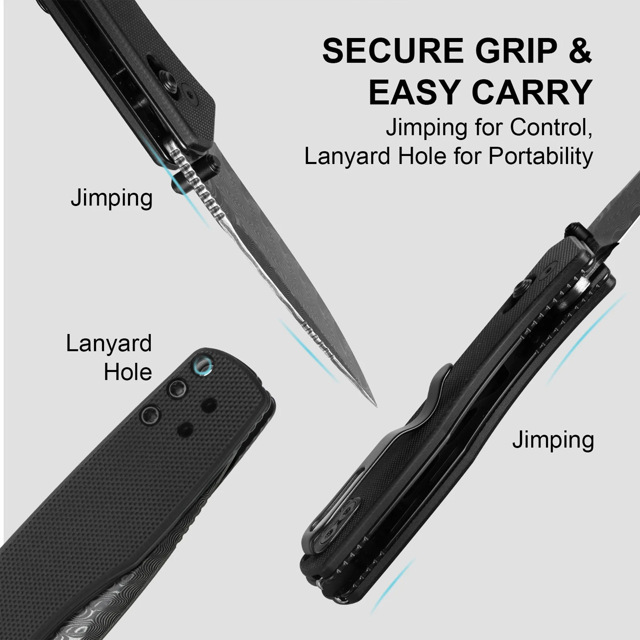 Kizer Aegis Damascus G10 Folding Knife