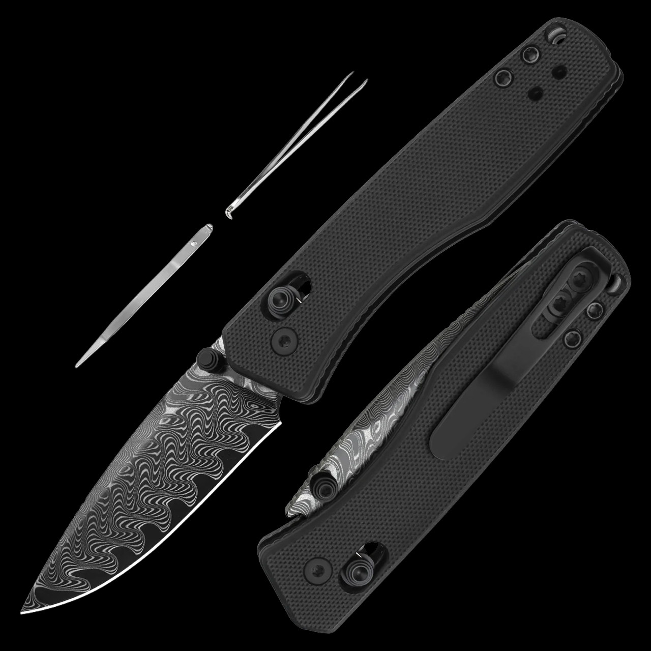 Kizer Aegis Damascus G10 Folding Knife