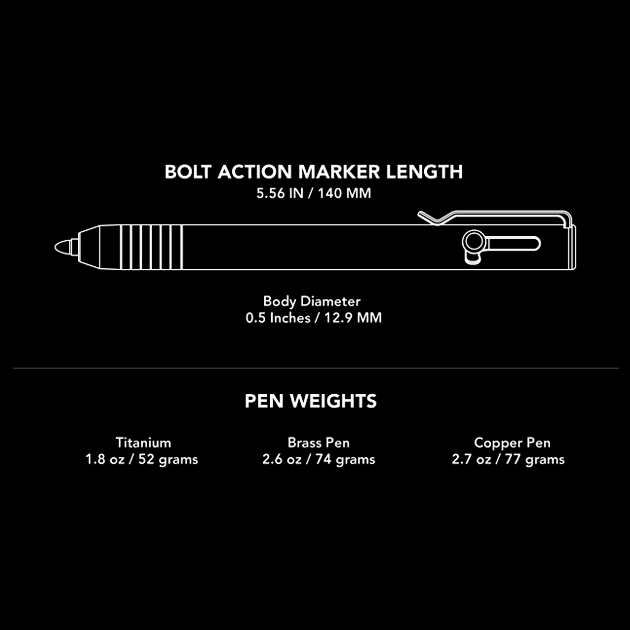 BigIDesign Bolt Action Brass Marker Pen