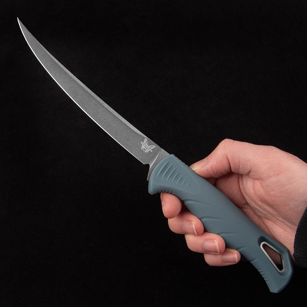 Benchmade Fishcrafter 5" Magnacut Depth Blue Santoprene Fixed Blade