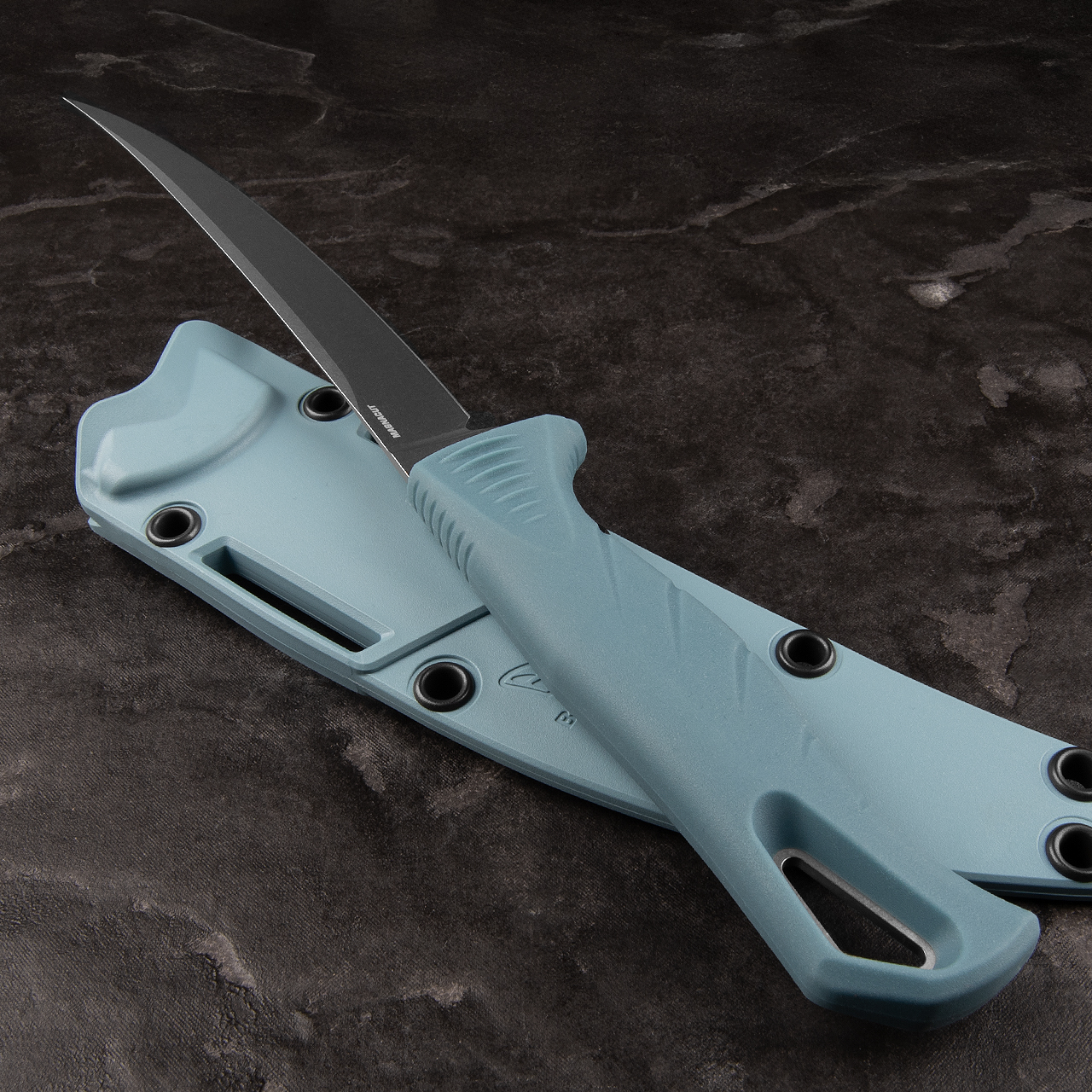 Benchmade Fishcrafter 5" Magnacut Depth Blue Santoprene Fixed Blade