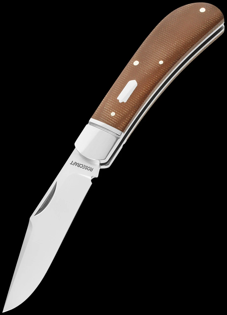 Rosecraft Hatchie River Jack Brown Micarta Folding Knife Brown