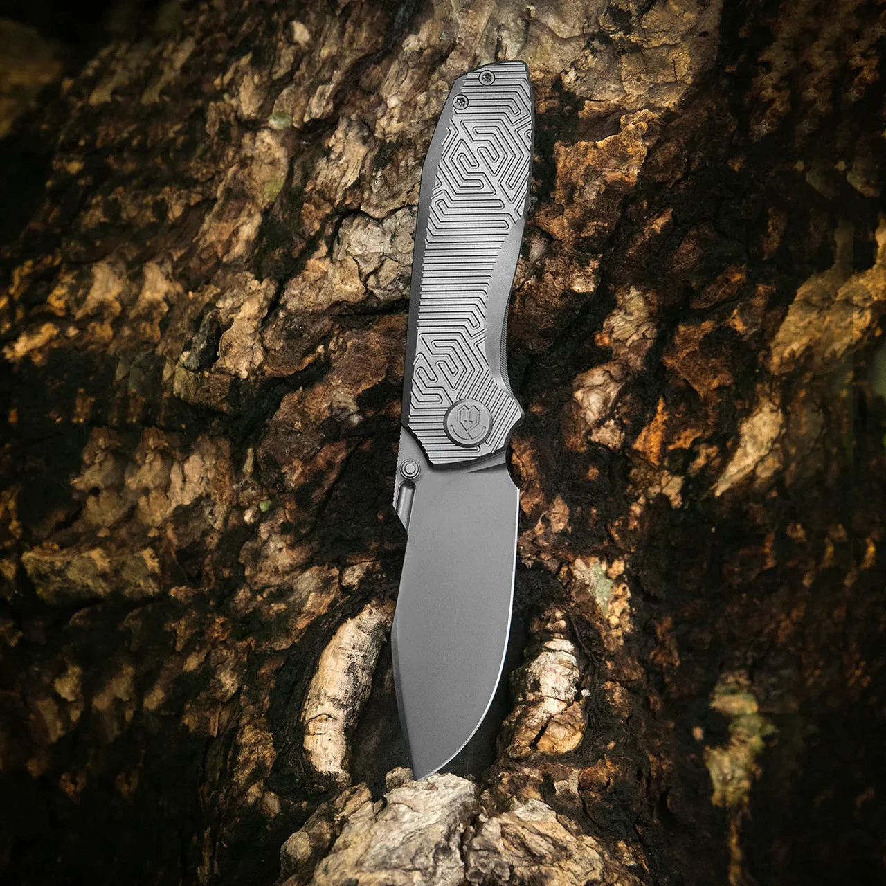 KB Knives Agera Gray Flame Maze Folding Knife