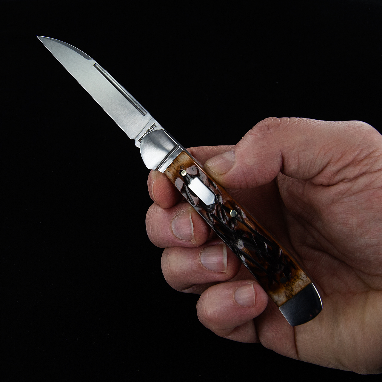 Rosecraft Snake River Copperhead Dapper Jigged Bone Folding Knife