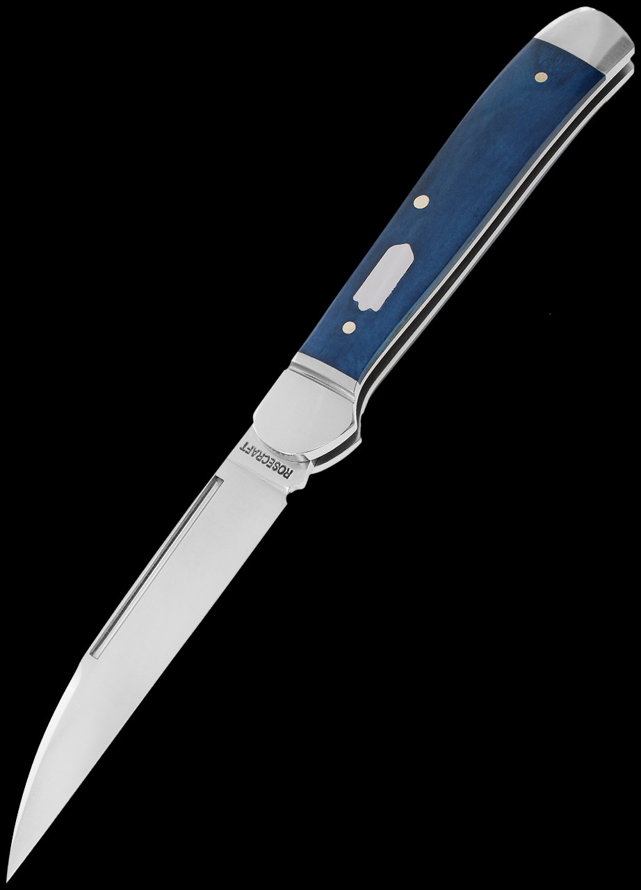 Rosecraft Snake River Copperhead Vintage Blue Bone Folding Knife