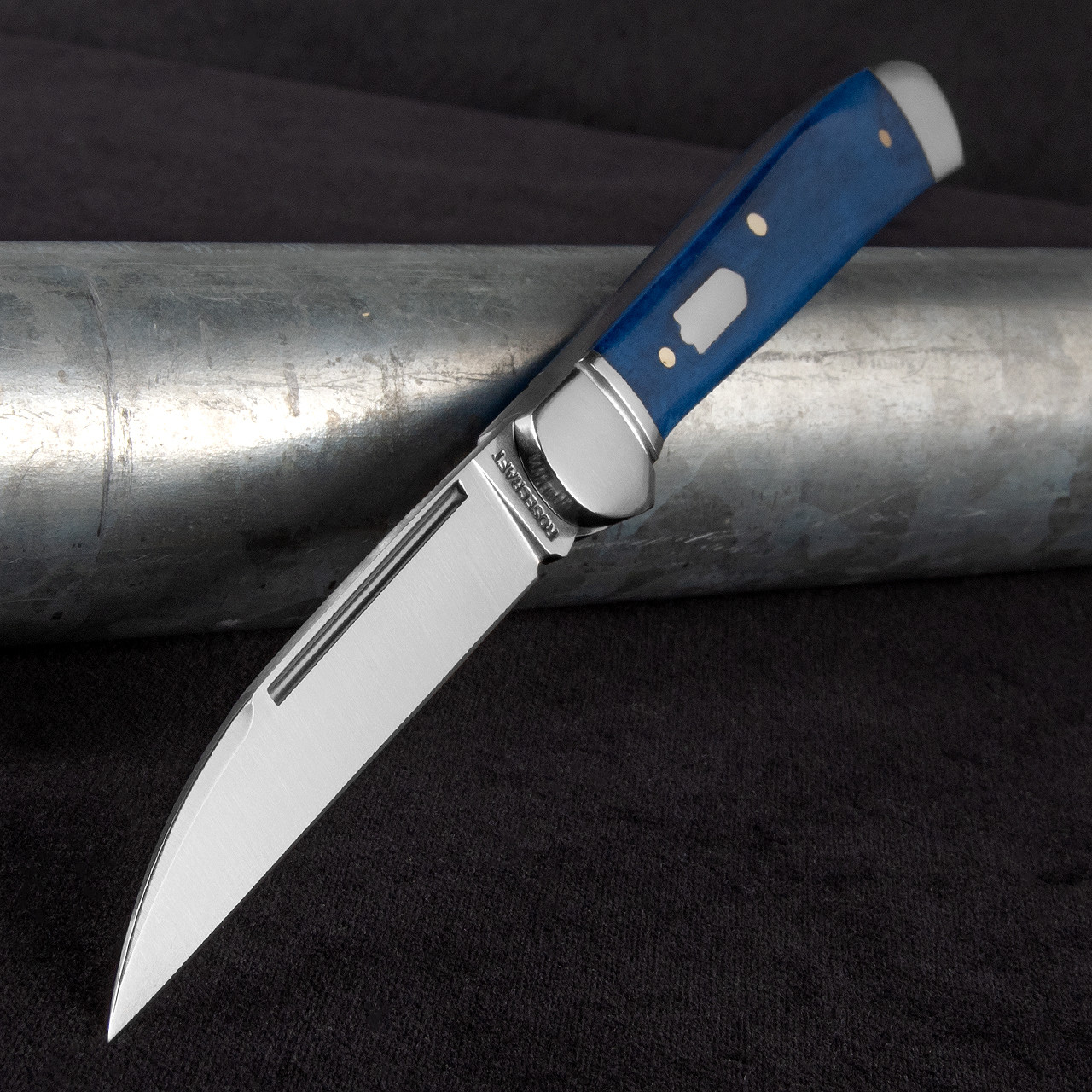 Rosecraft Snake River Copperhead Vintage Blue Bone Folding Knife