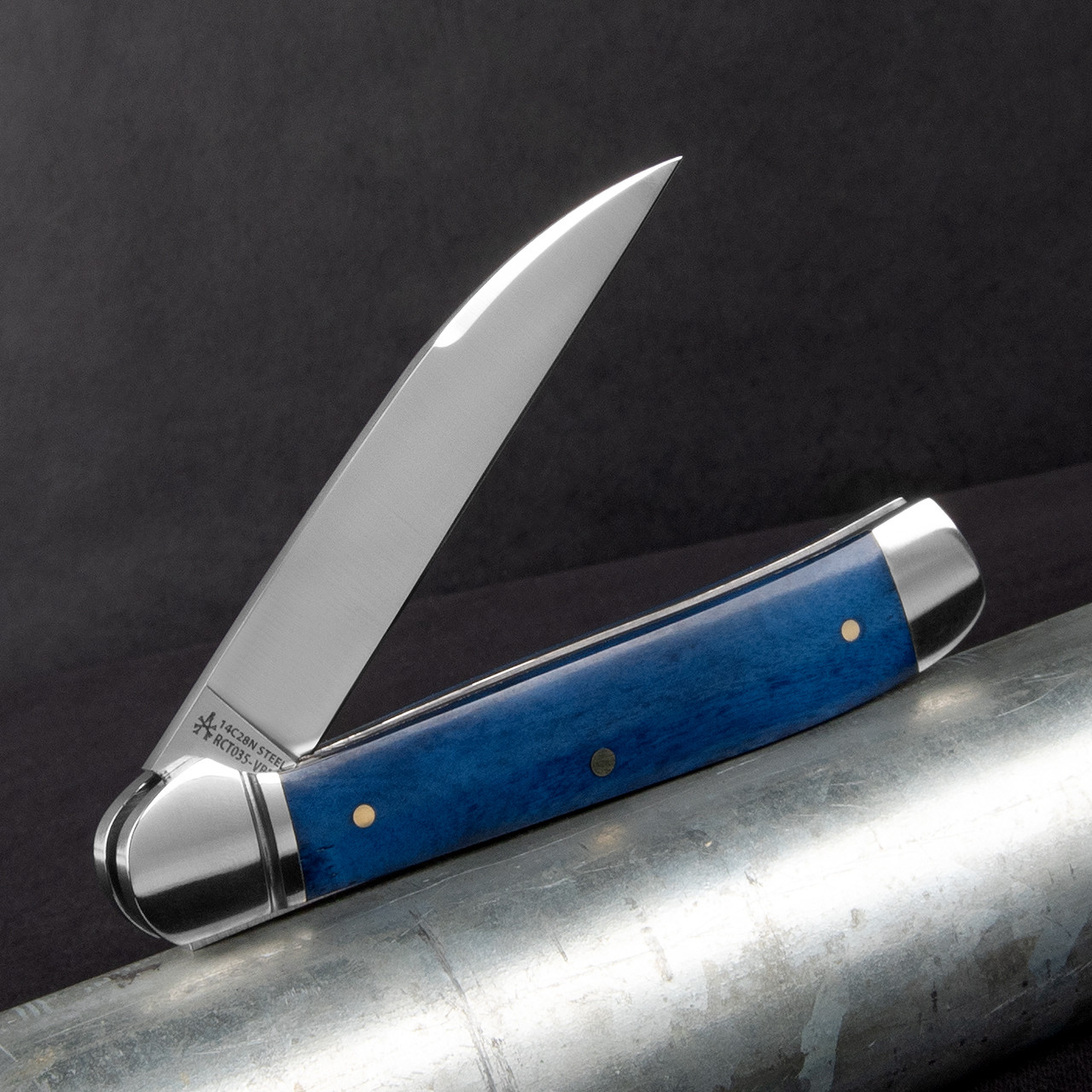 Rosecraft Snake River Copperhead Vintage Blue Bone Folding Knife